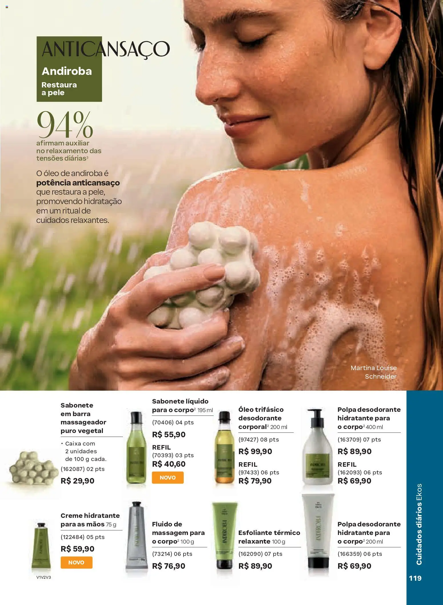 Natura Folheto - válido de 13.01.2026 | Página: 119 | Produtos: Desodorante, Caixa, Creme, Sabonete líquido