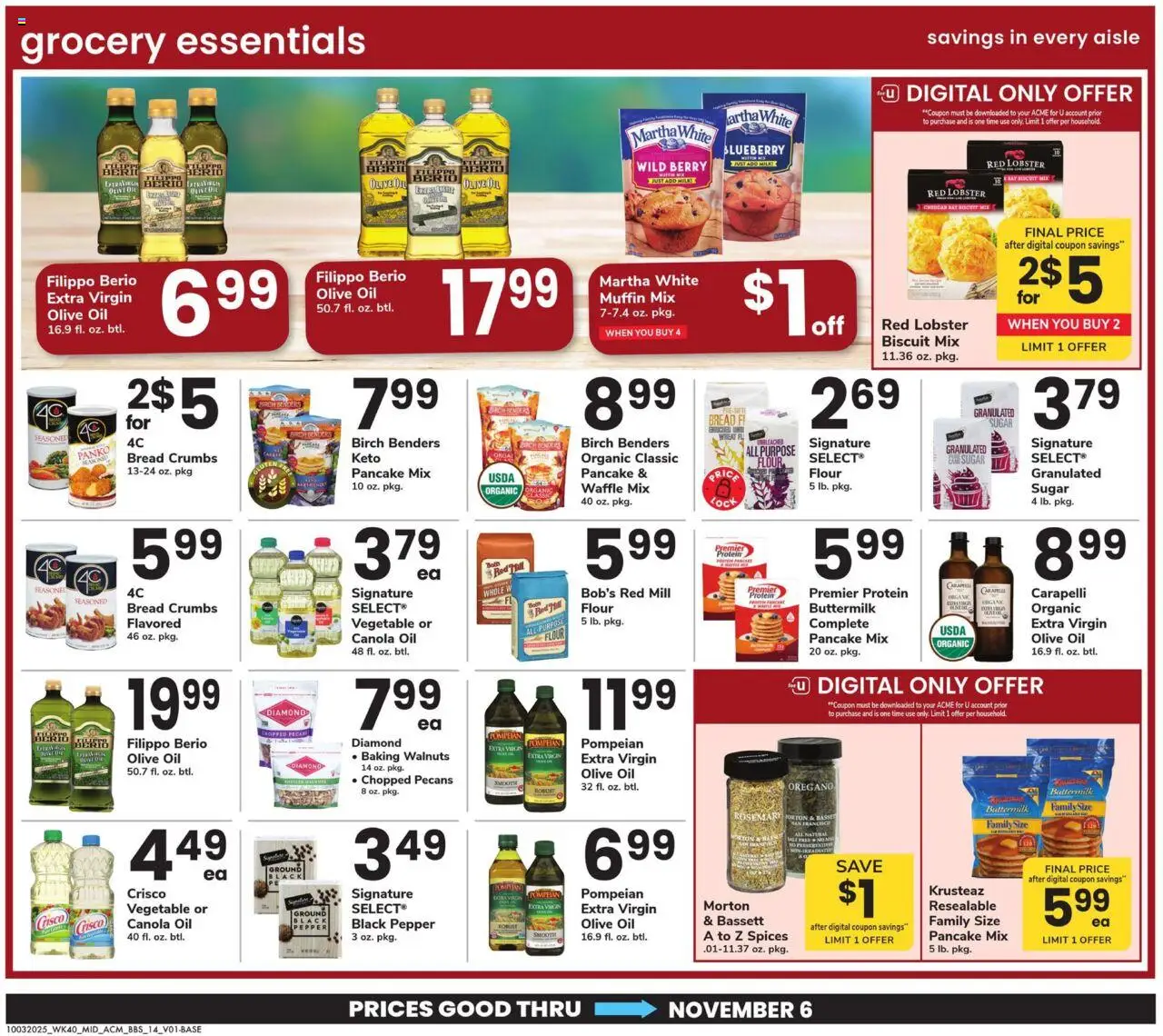 Acme Big Book of Savings - valid from 03.10.2025 | Page: 14 | Products: Milk, Sugar, Pepper, Muffin