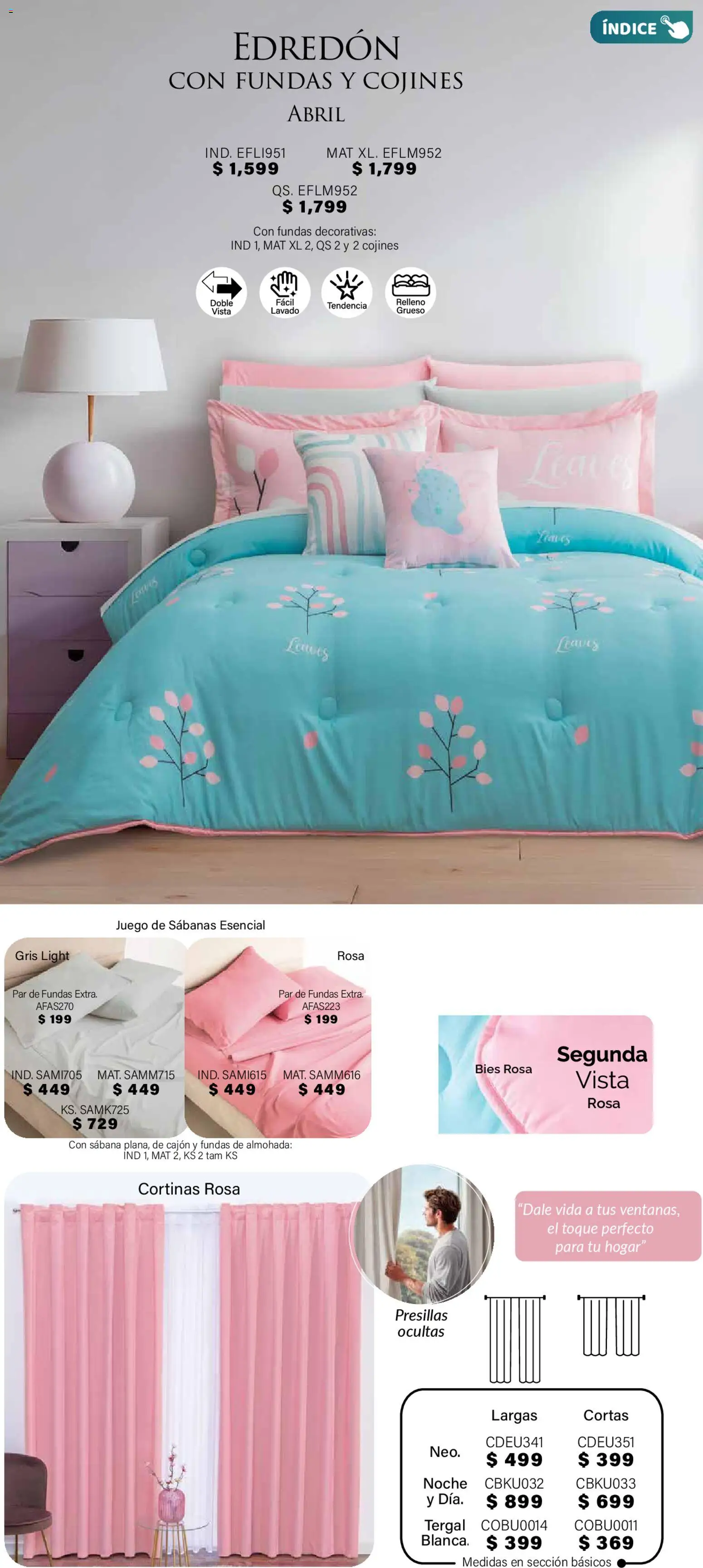 Nuevas ofertas de Colchas Concord válidas en toda la República Mexicana desde el 01.11.2025. ¡Encuentra las mejores ofertas en Colchas Concord Buen Fin! | Página: 120 | Productos: Juego, Almohada, Sabanas, Cortinas