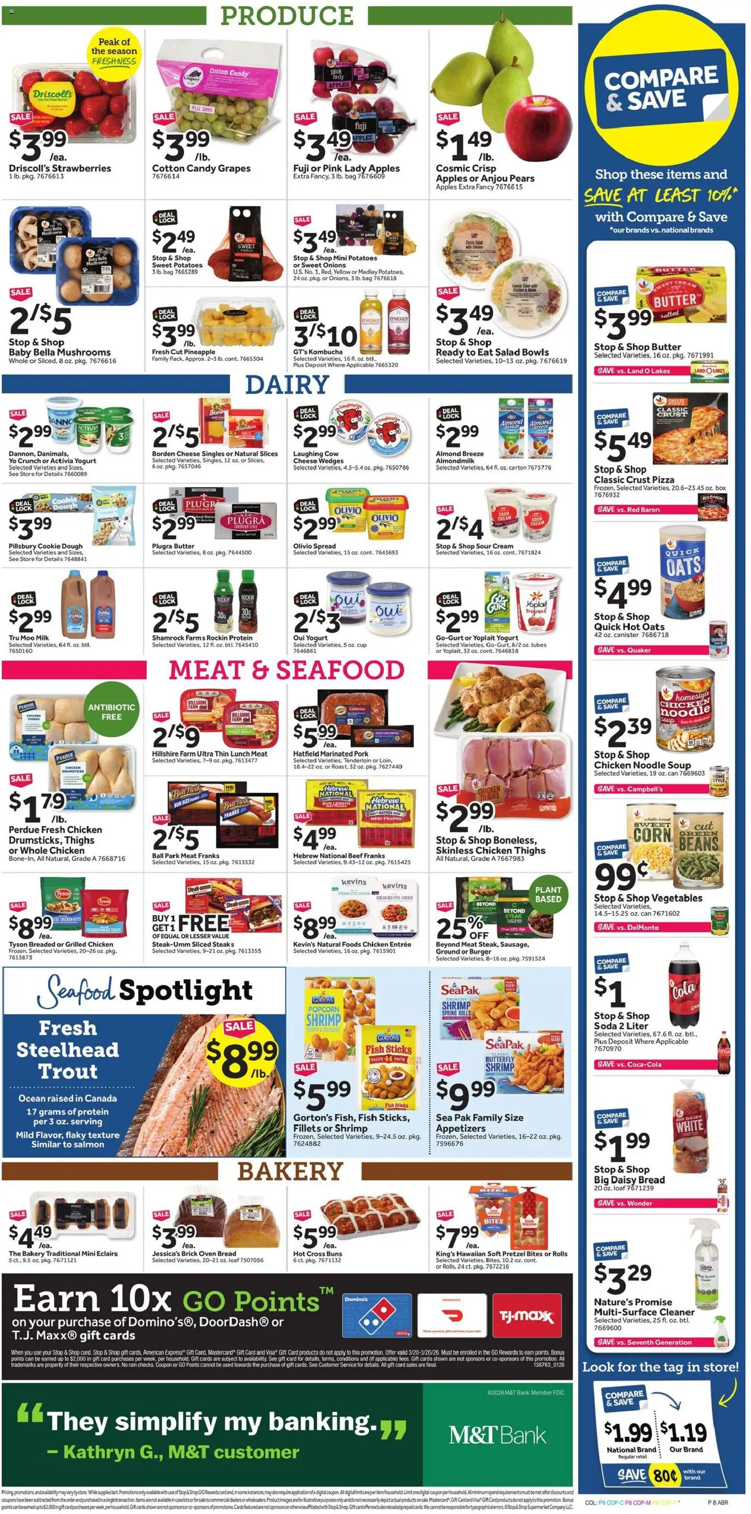 Stop & Shop Weekly Ad - valid from 20.03.2026 | Page: 13 | Products: Seafood, Sausage, Grapes, Bag