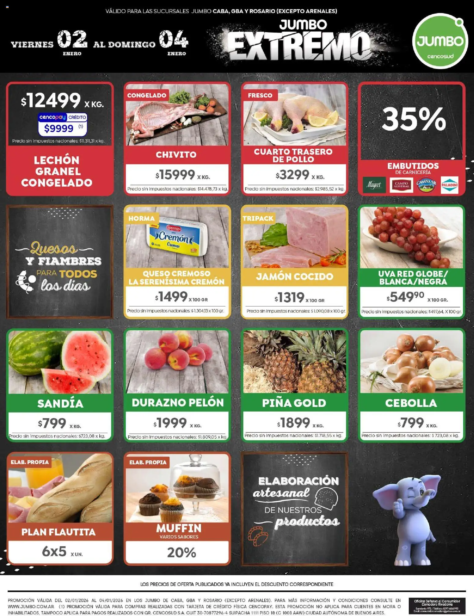 Jumbo ofertas │ válido desde el 02.01.2026 | Página: 7 | Productos: Rosario, Durazno, Jamón, Piña