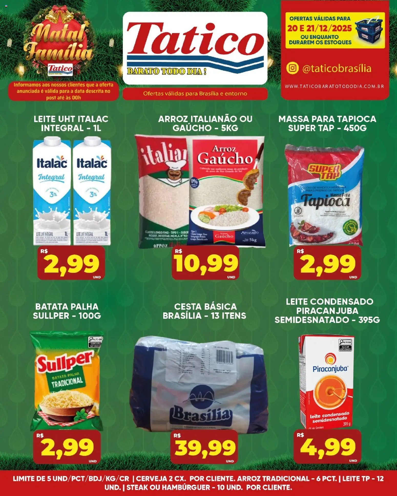 Tatico Folheto - válido de 20.12.2025 | Página: 19 | Produtos: Arroz, Massa, Açúcar, Leite condensado