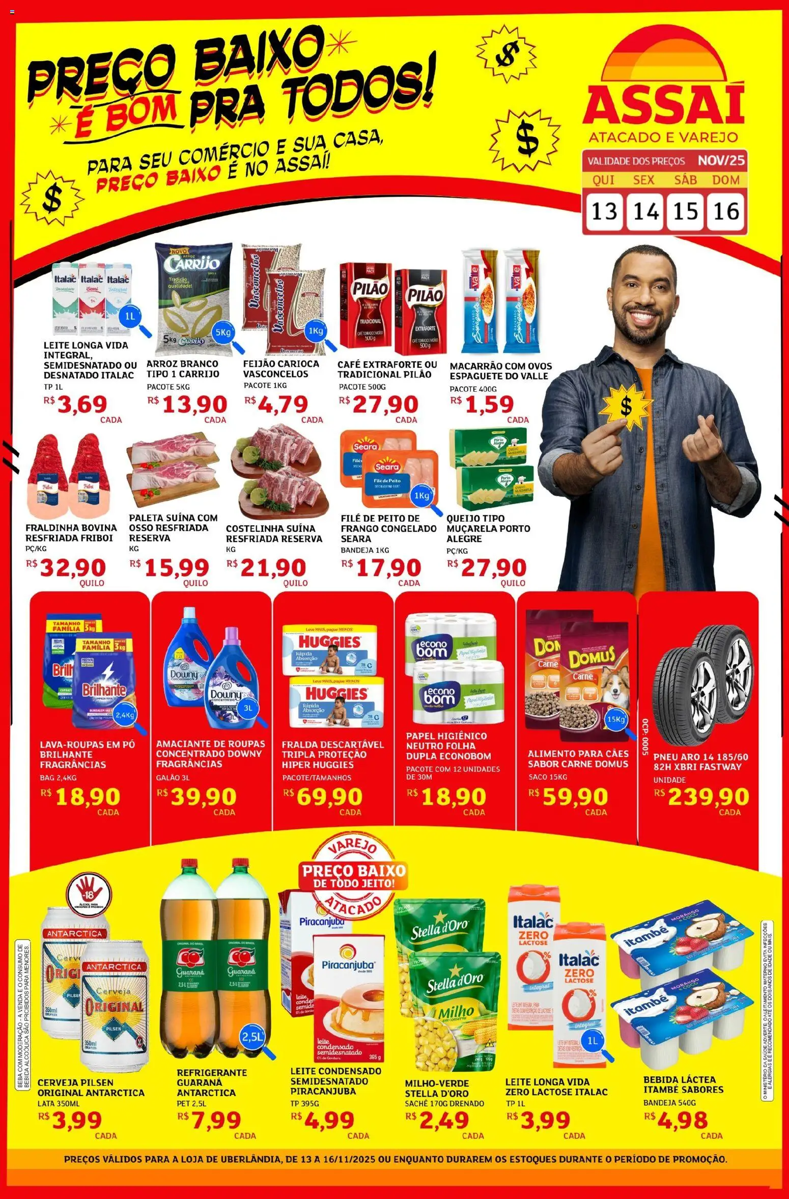 Assaí Atacadista Folheto - válido de 13.11.2025 | Página: 1 | Produtos: Pó, Fraldinha, Leite, Roupas