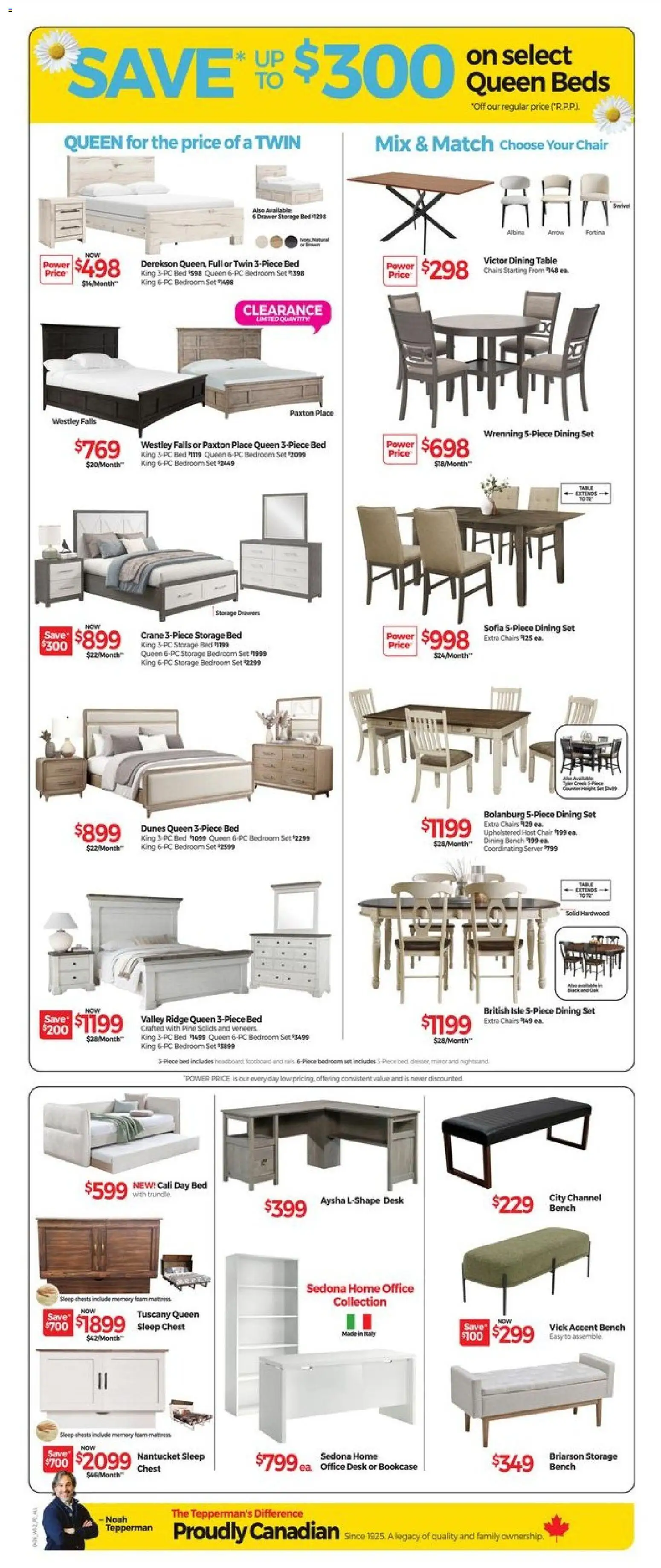 Tepperman's flyer valid from 03.04.2026 | Page: 3 | Products: PC, Bed, Mattress, Chair