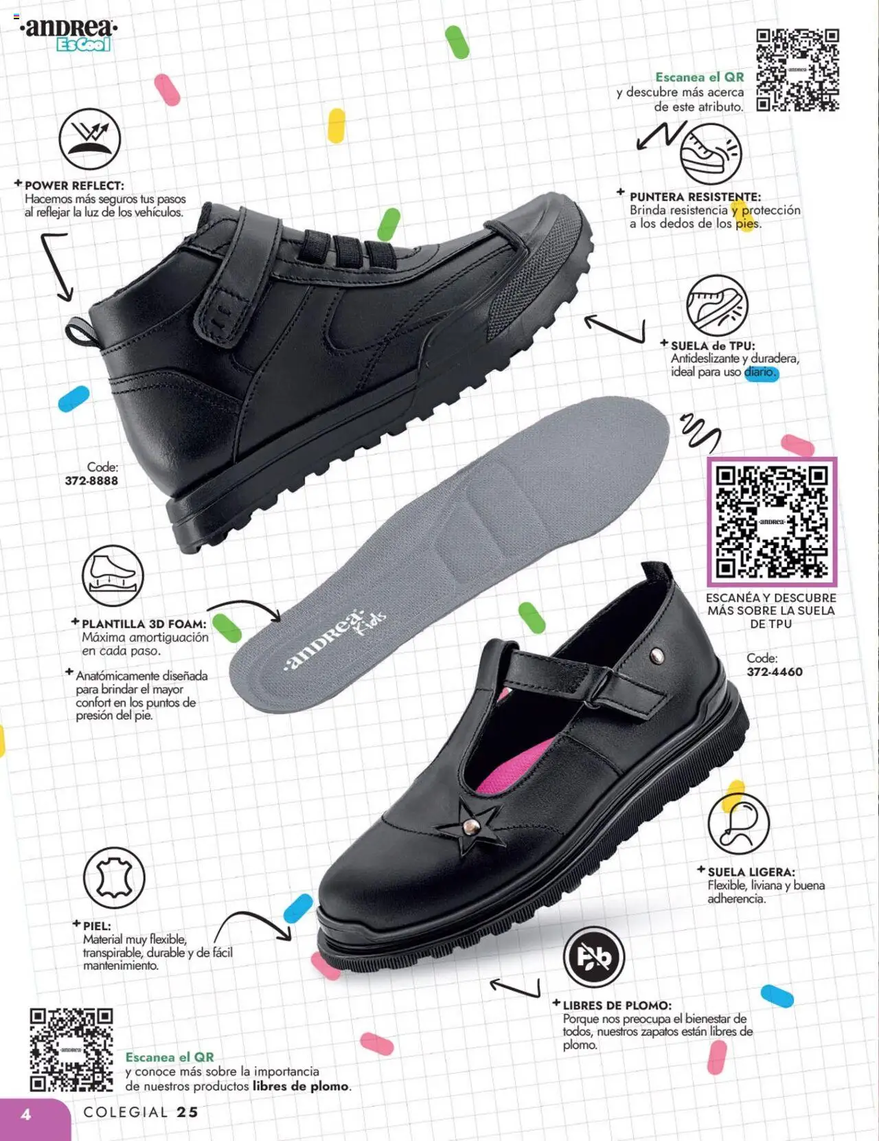 Nuevas ofertas de Andrea válidas en toda la República Mexicana desde el 25.05.2025. ¡Encuentra las mejores ofertas en Andrea catálogo Colegial ! | Página: 4 | Productos: Zapatos, Sobre