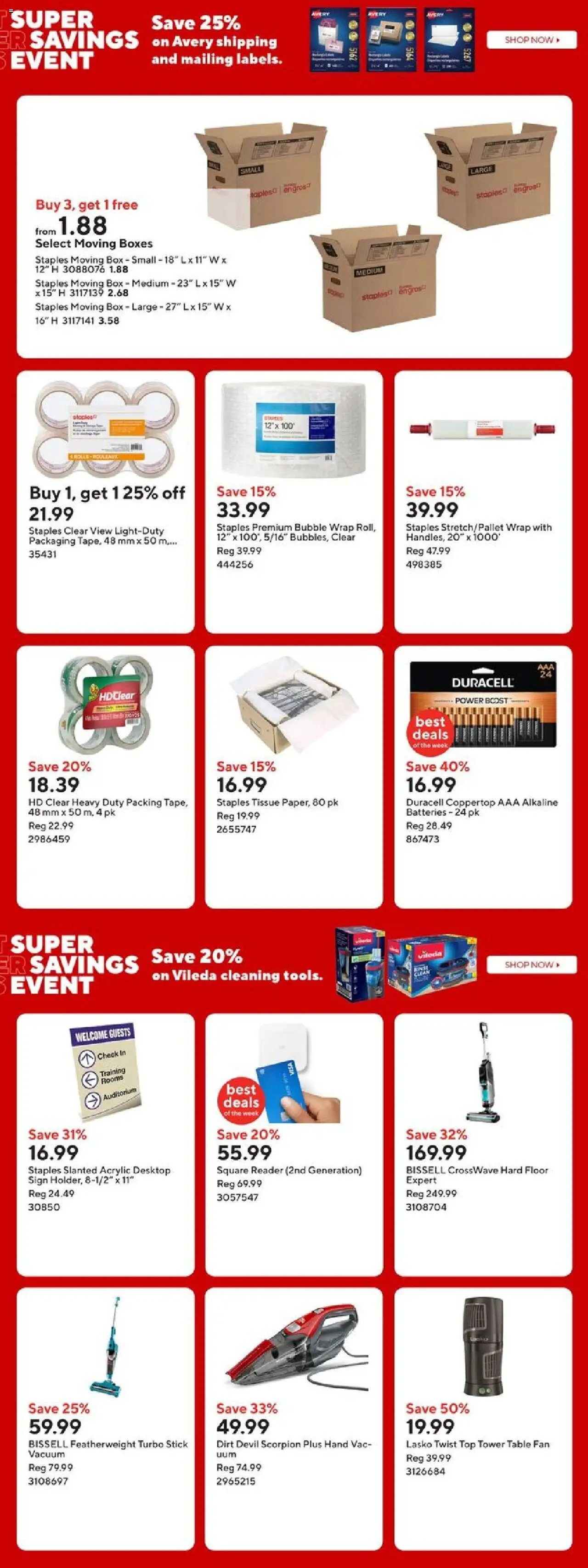 Staples flyer valid from 26.09.2025 | Page: 10 | Products: Fan, Table, Box