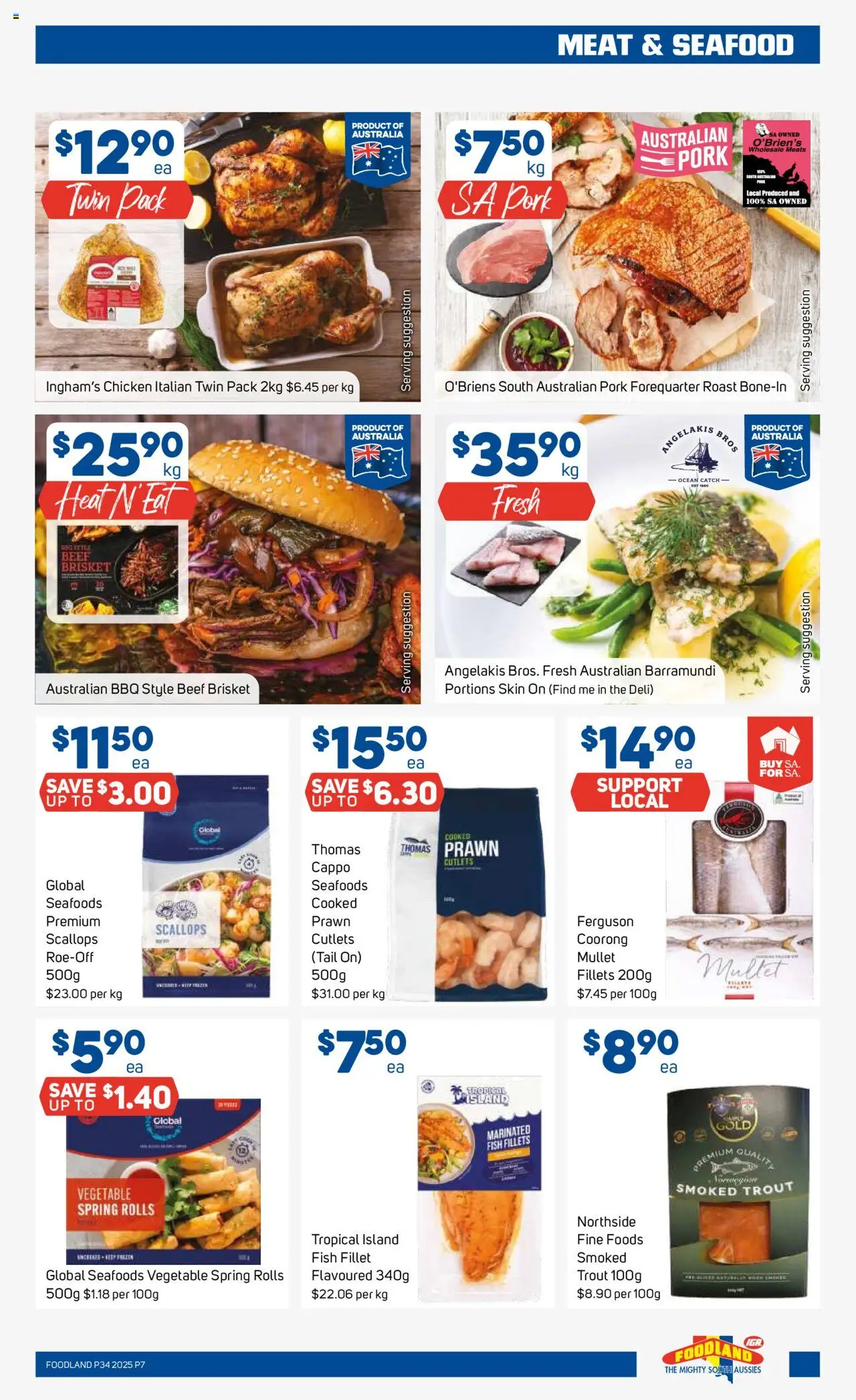 Foodland catalogue - valid from 20.08.2025 | Page: 7 | Products: Chicken, Pork, Meat, Seafood