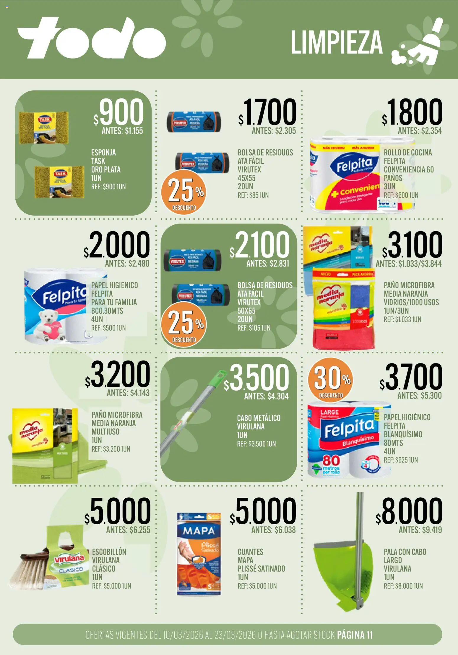 Supermercados TODO - Ofertas │ válido desde el 10.03.2026 | Página: 11 | Productos: Papel higiénico, Bolsa, Cocina, Escobillon