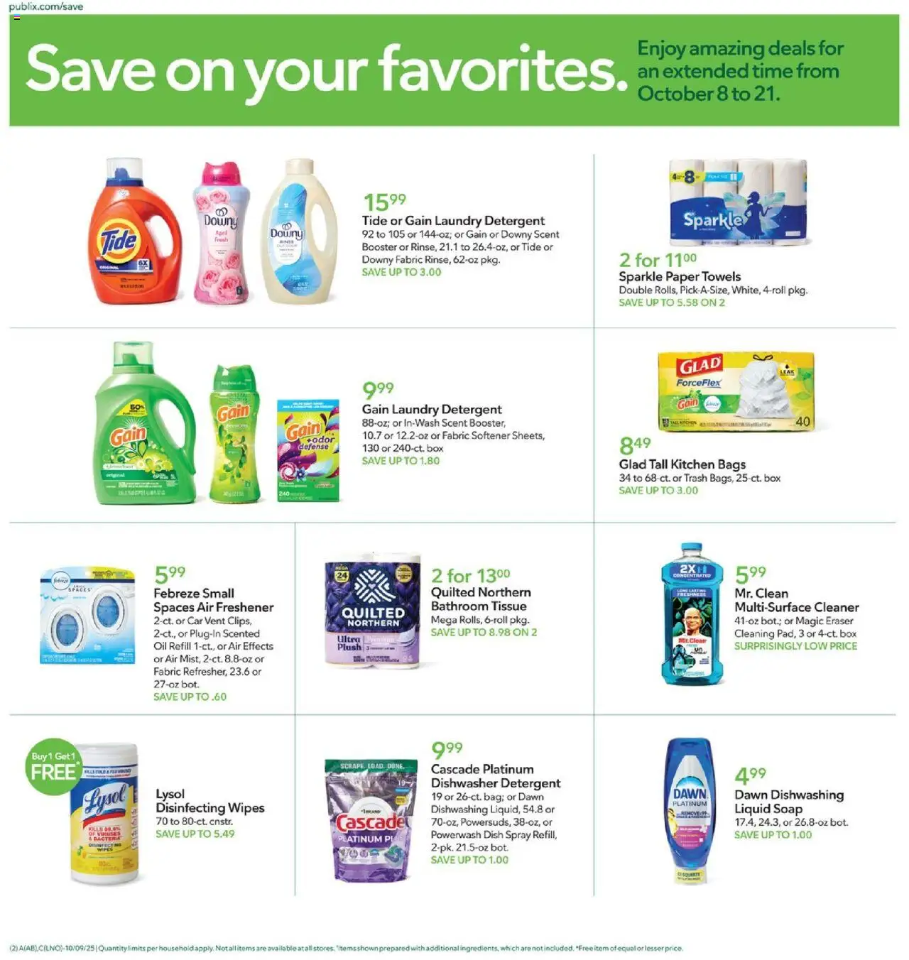 Publix Leaflet - valid from 08.10.2025 | Page: 2 | Products: Box, Eraser, Fabric softener, Detergent