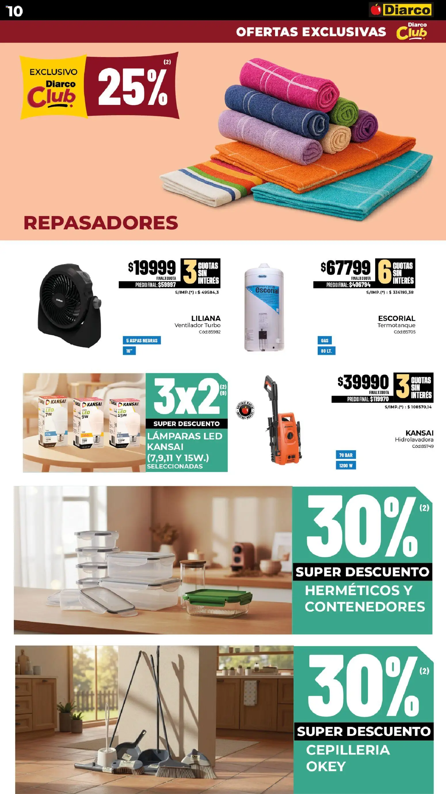 Diarco - Ofertas Pueblo Sur │ válido desde el 01.12.2025 | Página: 10 | Productos: Ventilador, Termotanque, Hidrolavadora