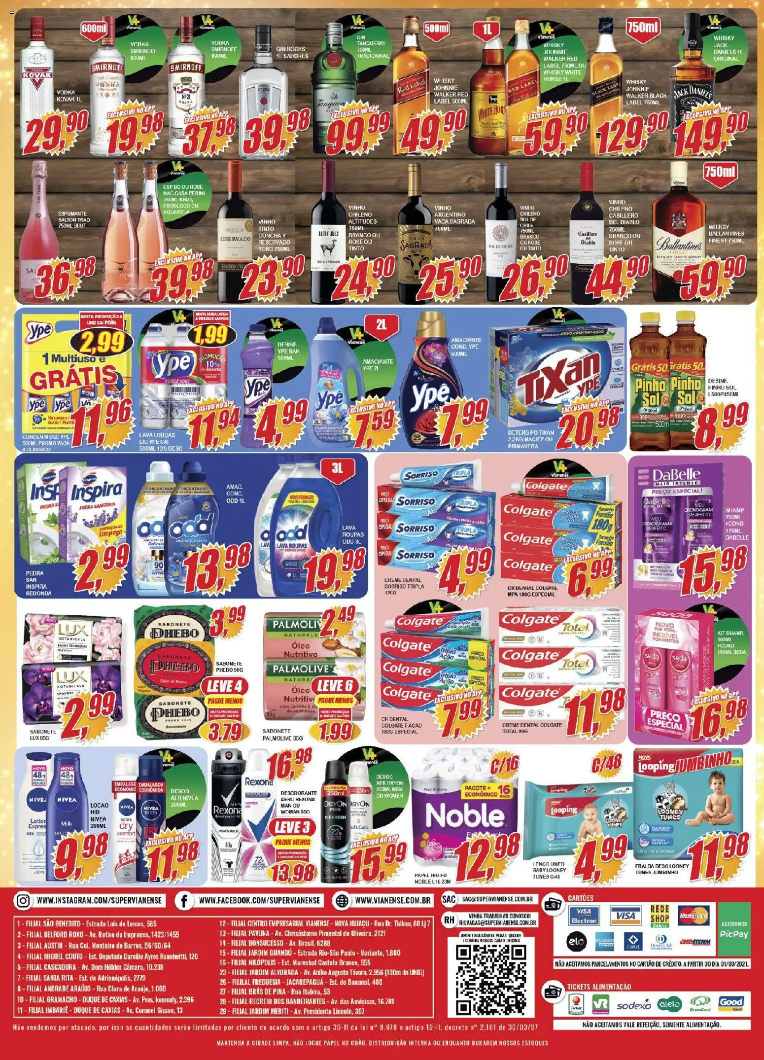 Vianense Folheto - válido de 20.03.2026 | Página: 4 | Produtos: Sabonete, Vodka, Rexona, Amaciante