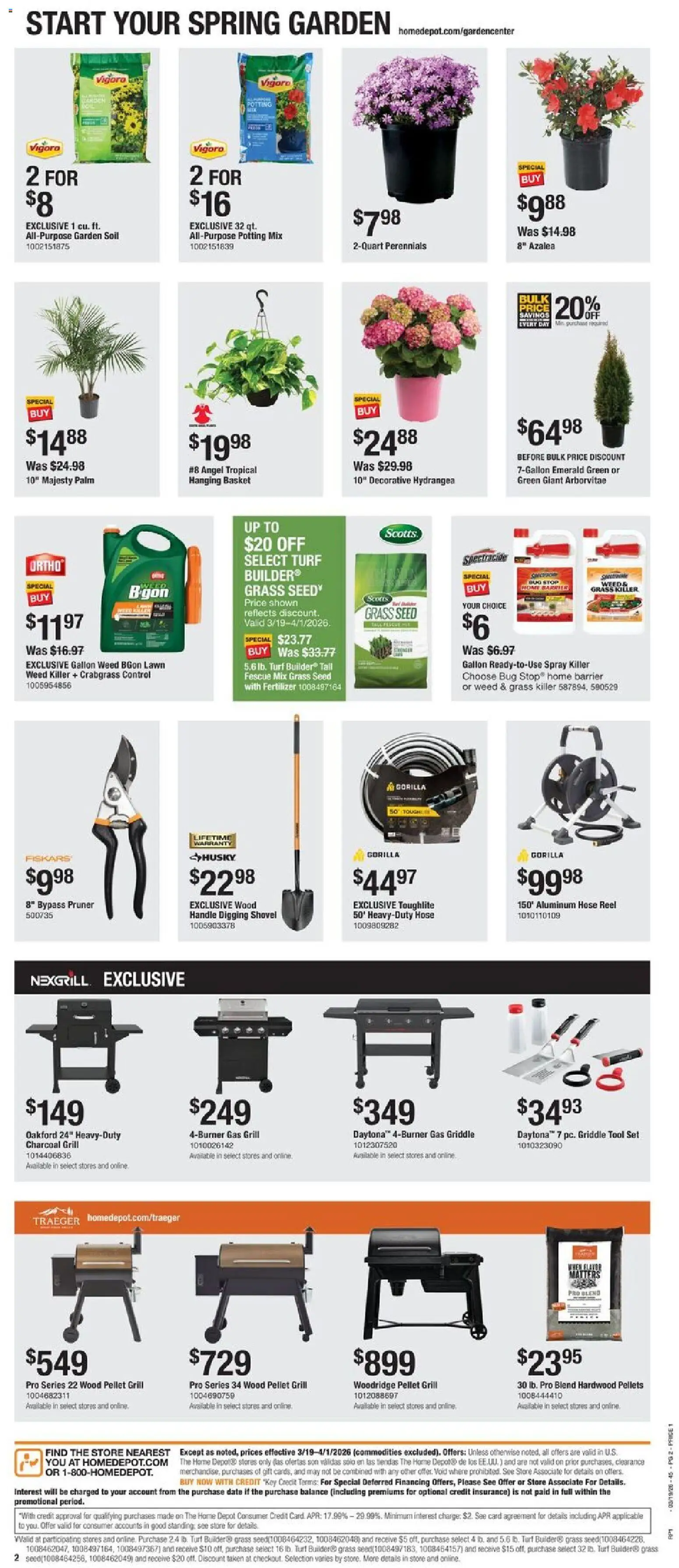 Home Depot Local Ad - NC - valid from 19.03.2026 | Page: 2 | Products: Pruner, Shovel, Basket, Date