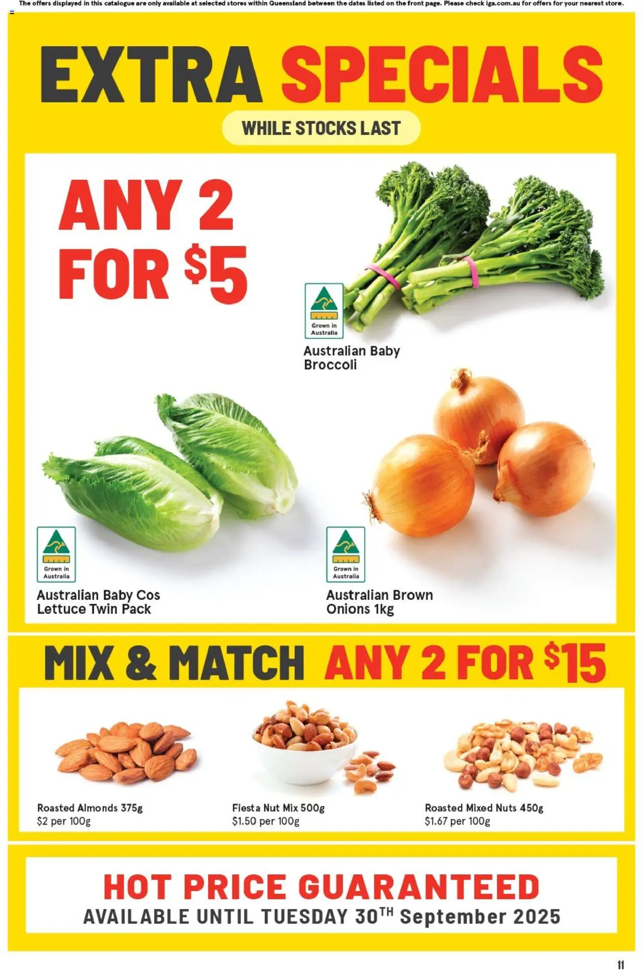 IGA catalogue - valid from 17.09.2025 | Page: 14 | Products: Almonds, Lettuce, Nuts, Onions