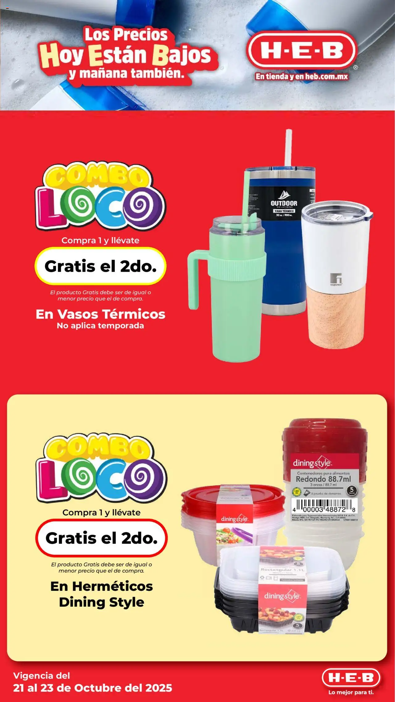 Nuevas ofertas de H-E-B válidas en toda la República Mexicana desde el 21.10.2025. ¡Encuentra las mejores ofertas en H-E-B folleto! | Página: 10 | Productos: Vasos
