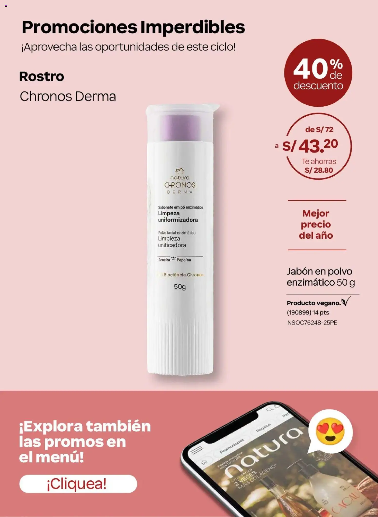 Catálogo Natura válido desde 31.03.2026 | Página: 31 | Productos: Jabón, Jabón en polvo, Té, Polvo