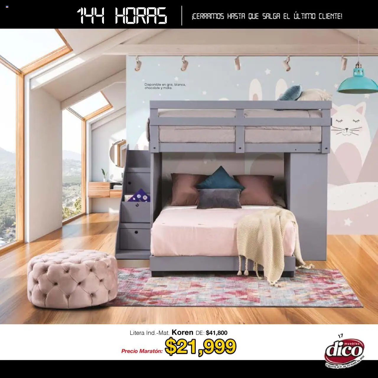 Nuevas ofertas de Muebles Dico válidas en toda la República Mexicana desde el 01.01.2025. ¡Encuentra las mejores ofertas en Muebles Dico - Catálogo Venta Maratónica Pacifico! | Página: 17 | Productos: Chocolate, Litera