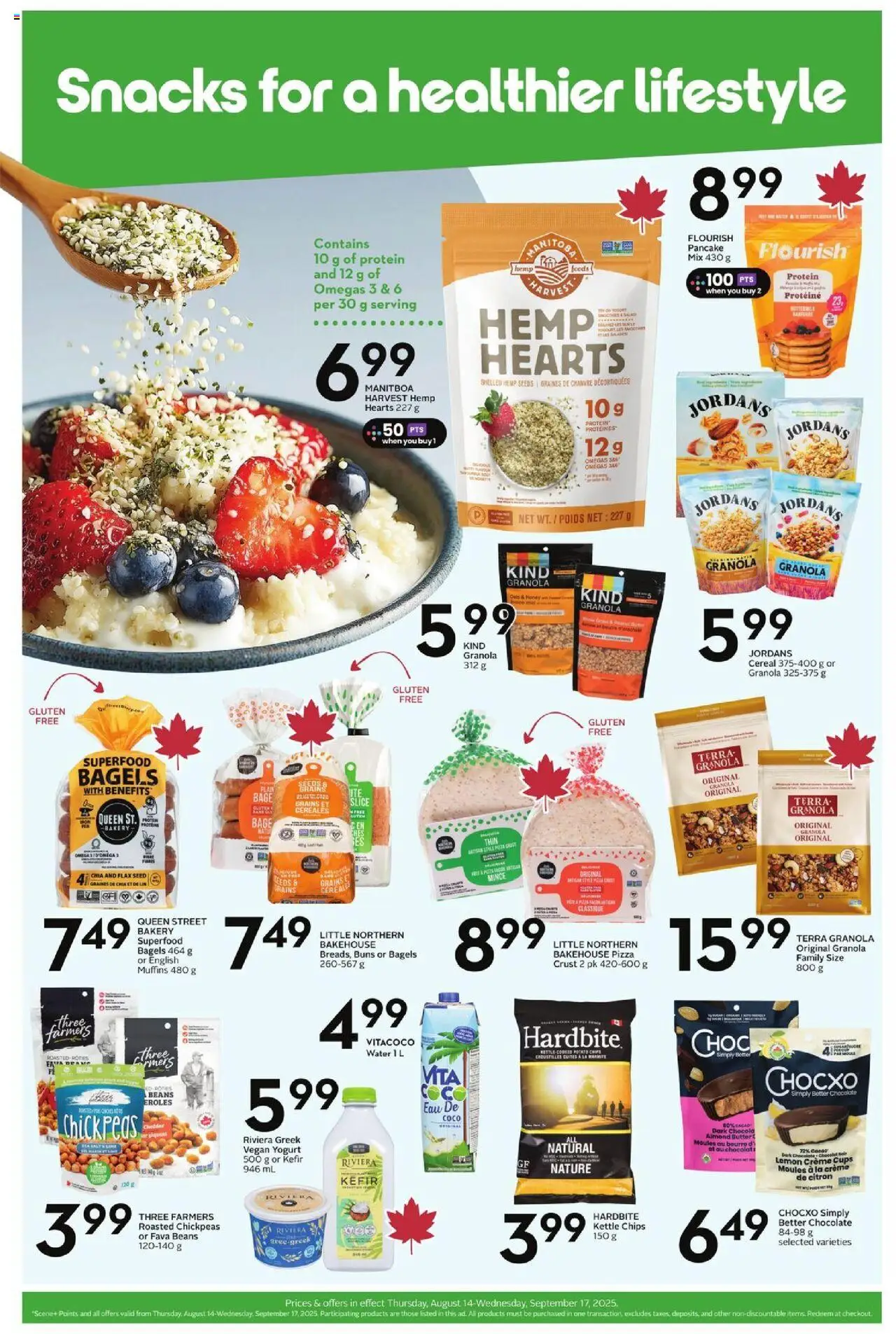 Sobeys flyer valid from 14.08.2025 | Page: 2 | Products: Chips, Kettle, Butter, Pizza