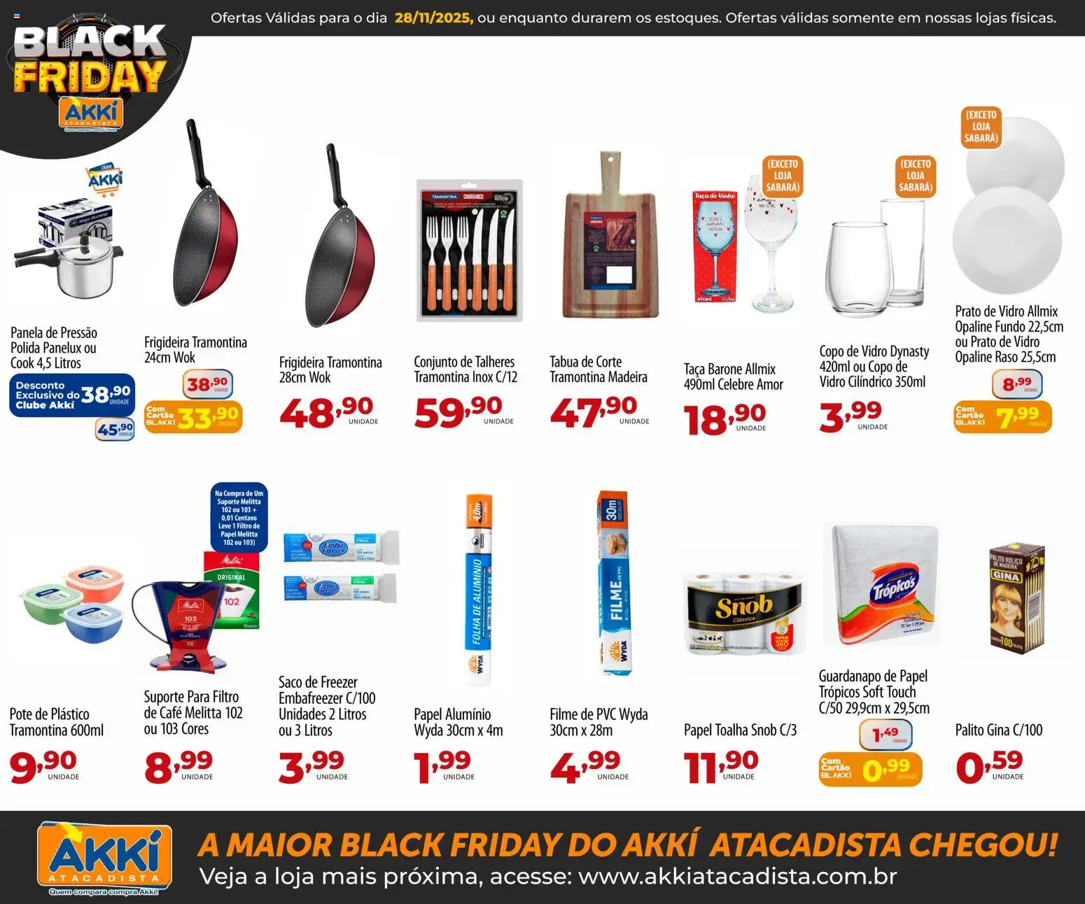 Akki Atacadista Folheto - válido de 28.11.2025 | Página: 16 | Produtos: Papel toalha, Frigideira, Café, Tábua de corte