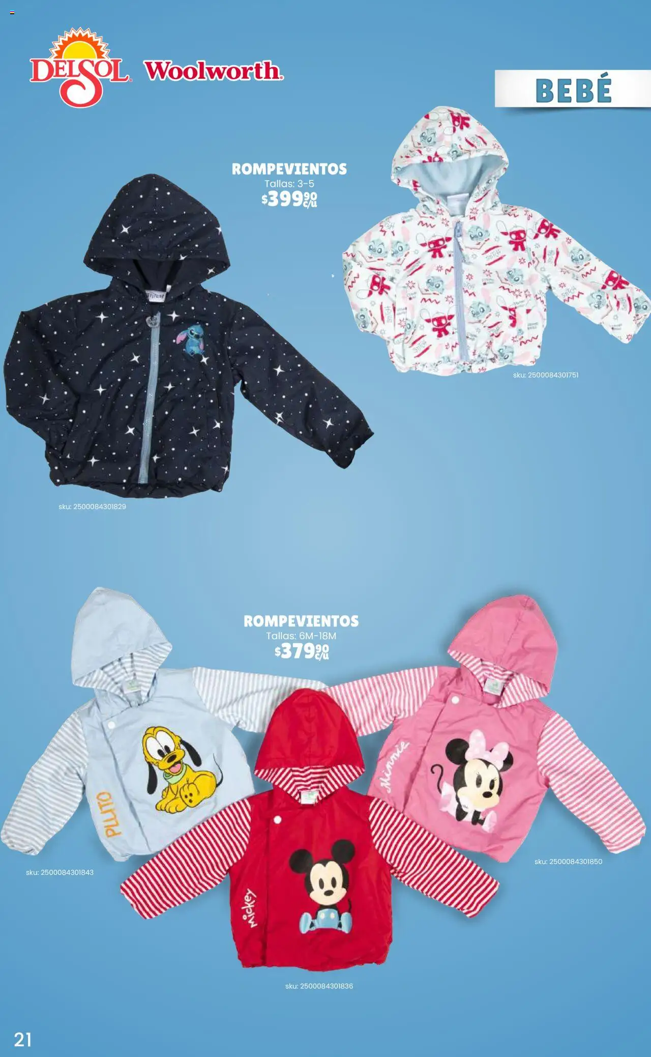 Nuevas ofertas de Del Sol y Woolworth válidas en toda la República Mexicana desde el 25.09.2025. ¡Encuentra las mejores ofertas en Del Sol y Woolworth - Catálogo Rompevientos Disney! | Página: 21