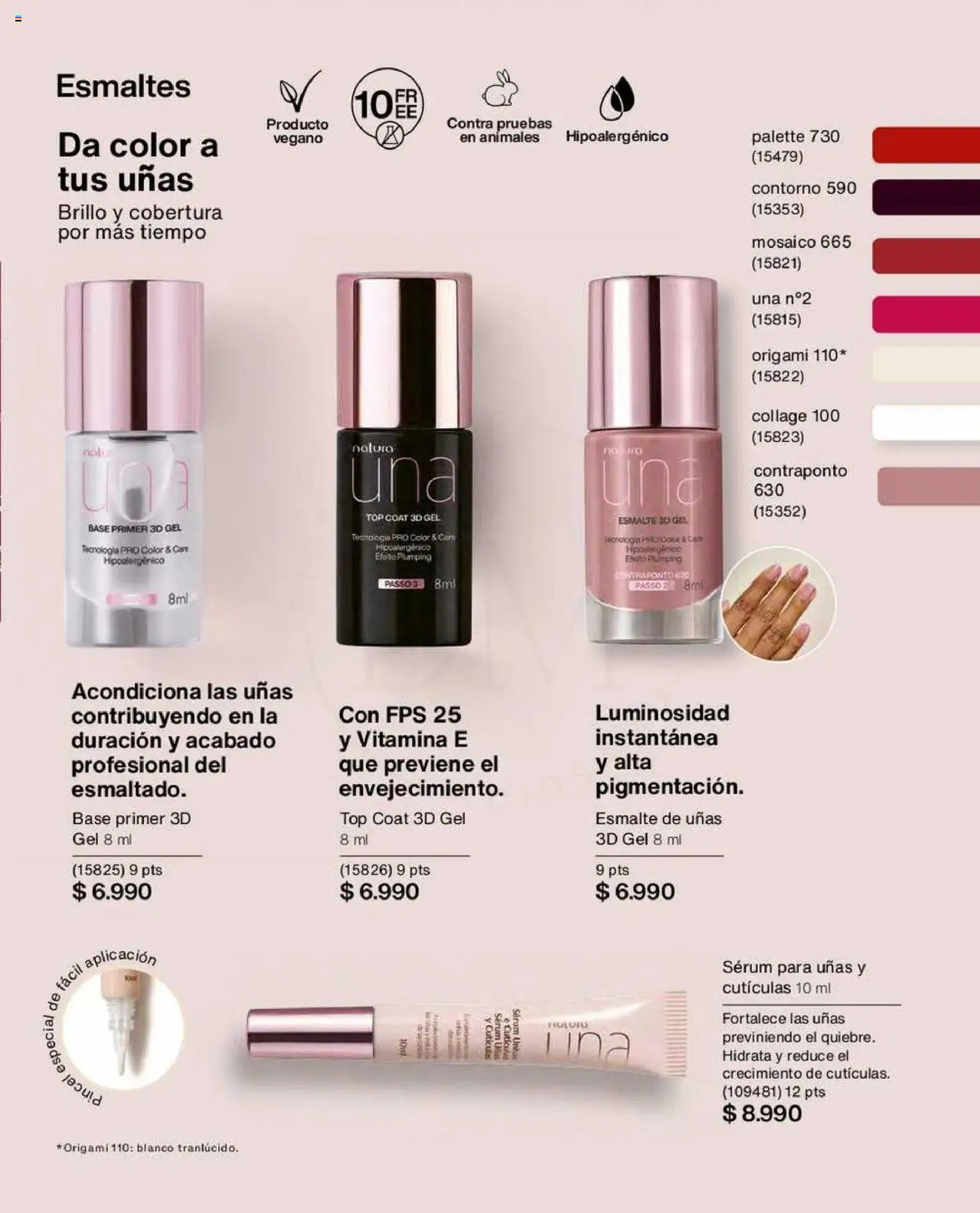 Natura catálogo │ válido desde el 22.07.2025 | Página: 63 | Productos: Esmalte de uñas, Base, Pincel, Serum