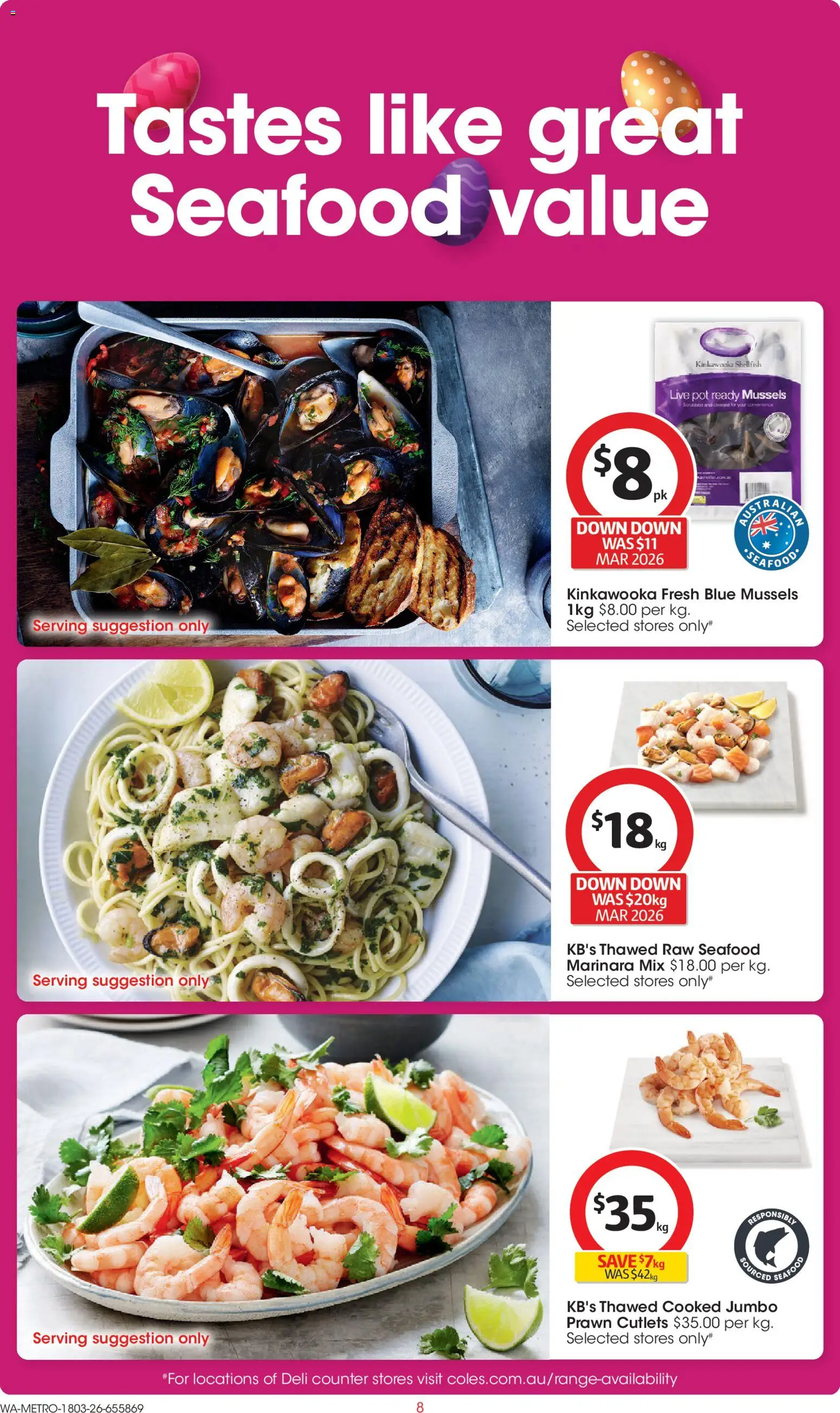 Coles catalogue - valid from 18.03.2026 | Page: 8 | Products: Pot, Seafood