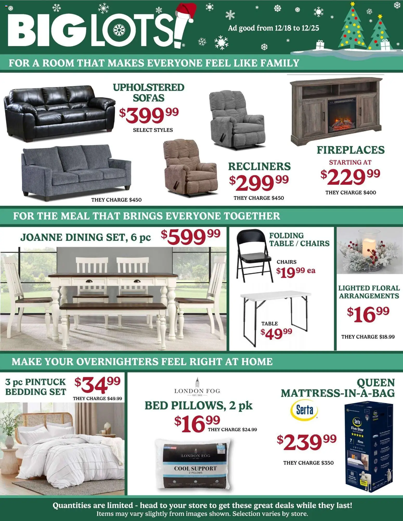 Big Lots Weekly Ad - valid from 18.12.2025 | Page: 3 | Products: Bed, Pillow, Table, Pc