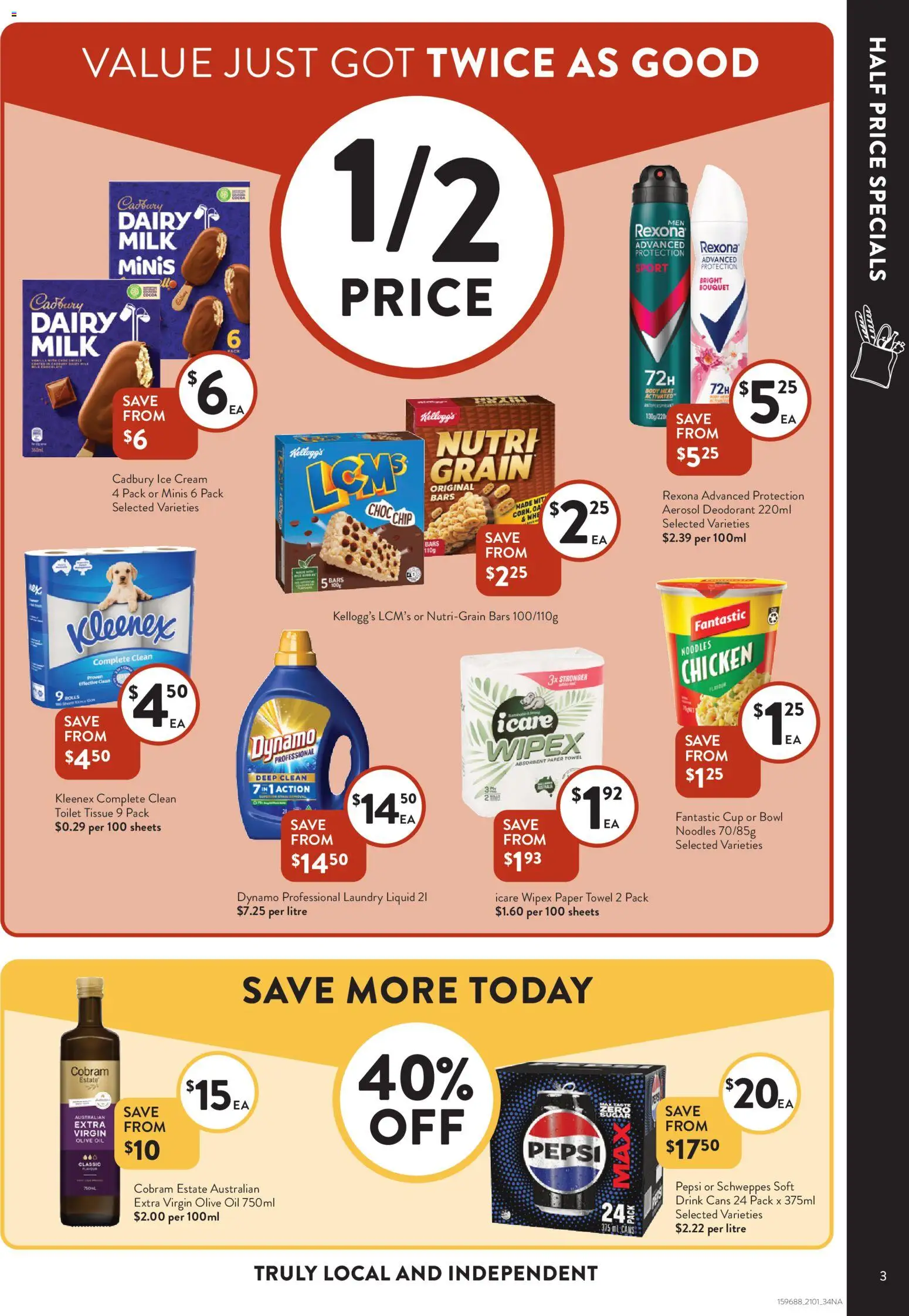 Foodworks catalogue - valid from 14.01.2026 | Page: 3 | Products: Toilet, Oil, Noodles, Pepsi