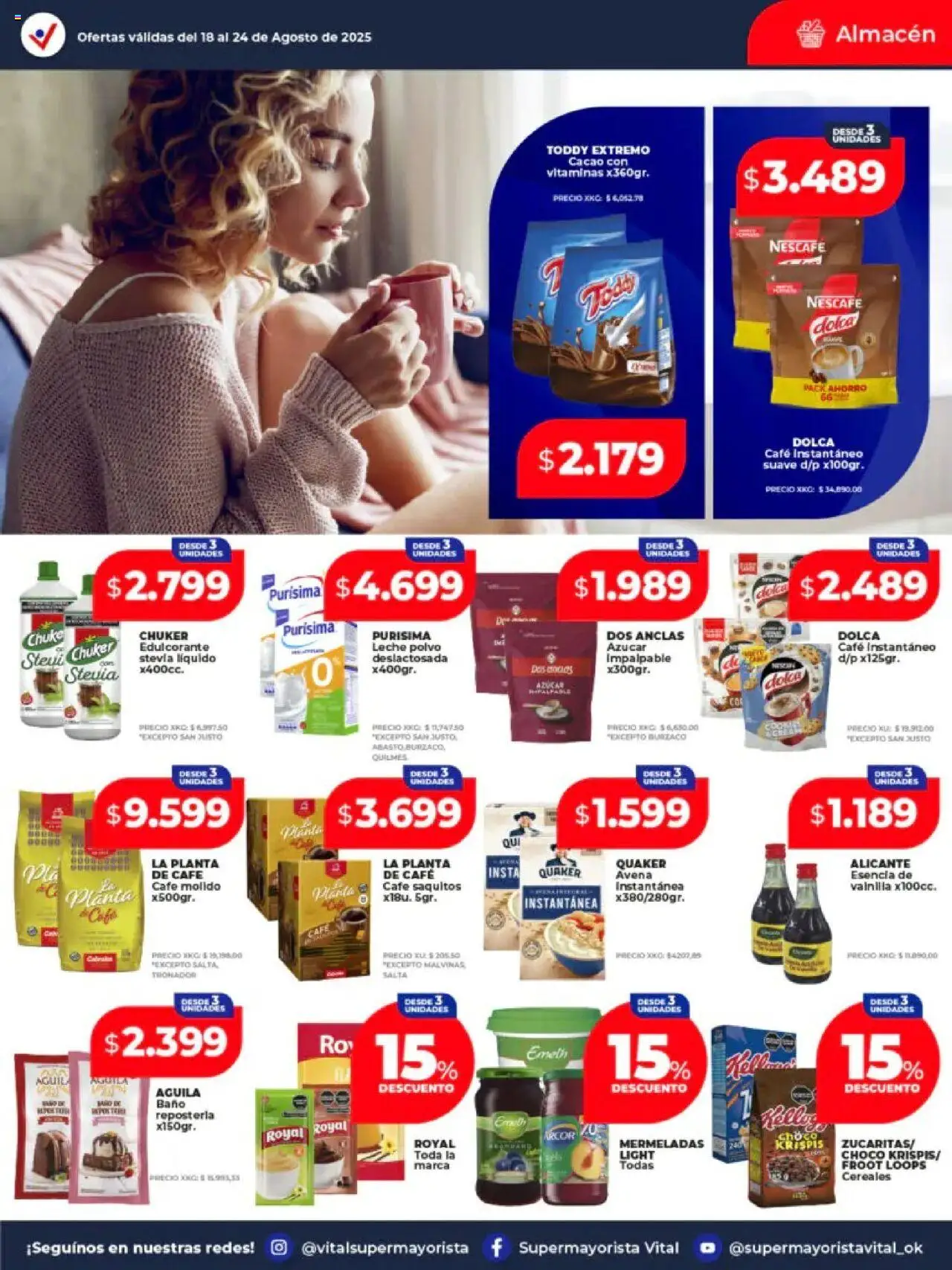 Vital - Ofertas - Abasto │ válido desde el 18.08.2025 | Página: 16 | Productos: Vitaminas, Azucar, Leche, Planta