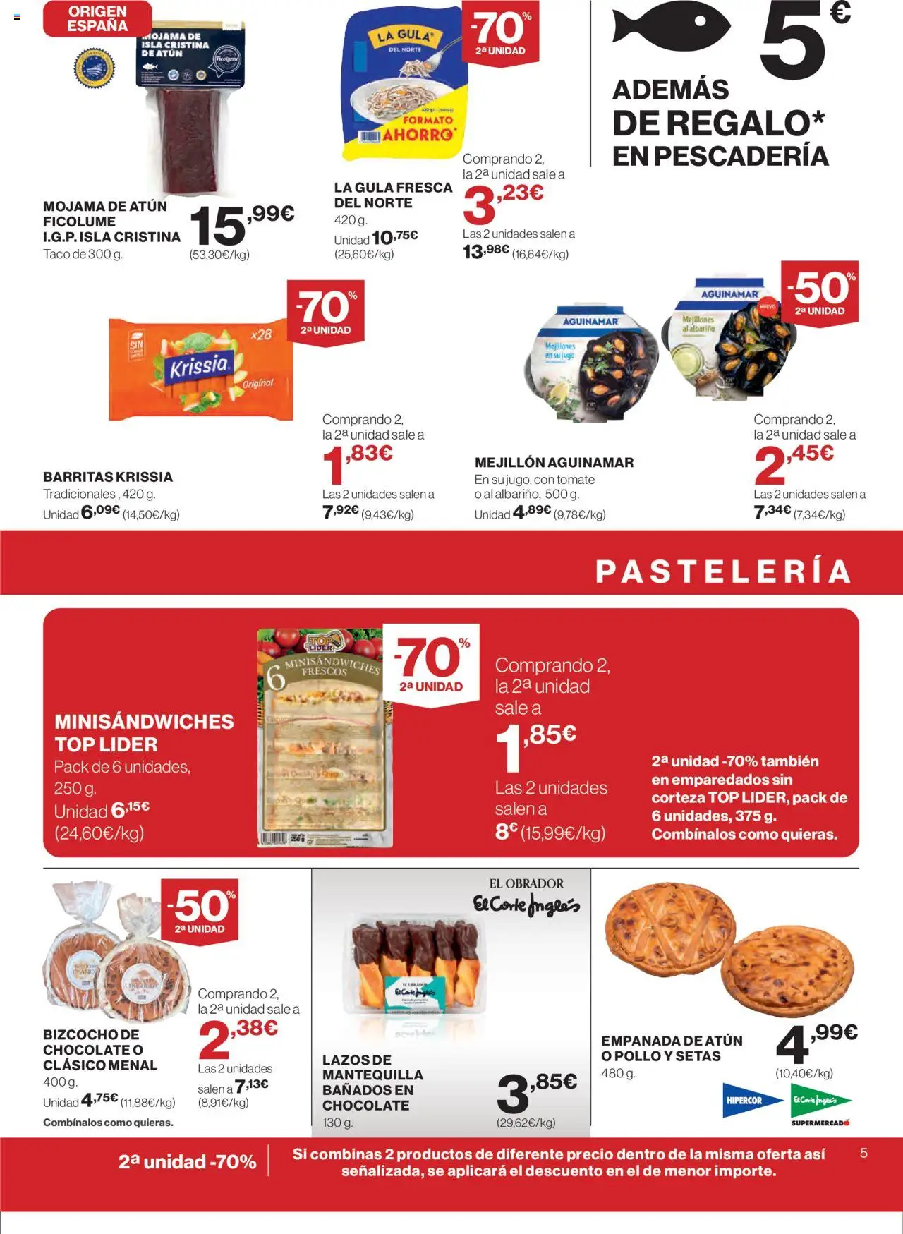 Nuevas ofertas de El Corte Inglés válidas en toda la República Mexicana desde el 25.09.2025. ¡Encuentra las mejores ofertas en El Corte Inglés - Catálogo Que necesitas hoy! | Página: 5 | Productos: Pollo, Tomate, Jugo, Taco