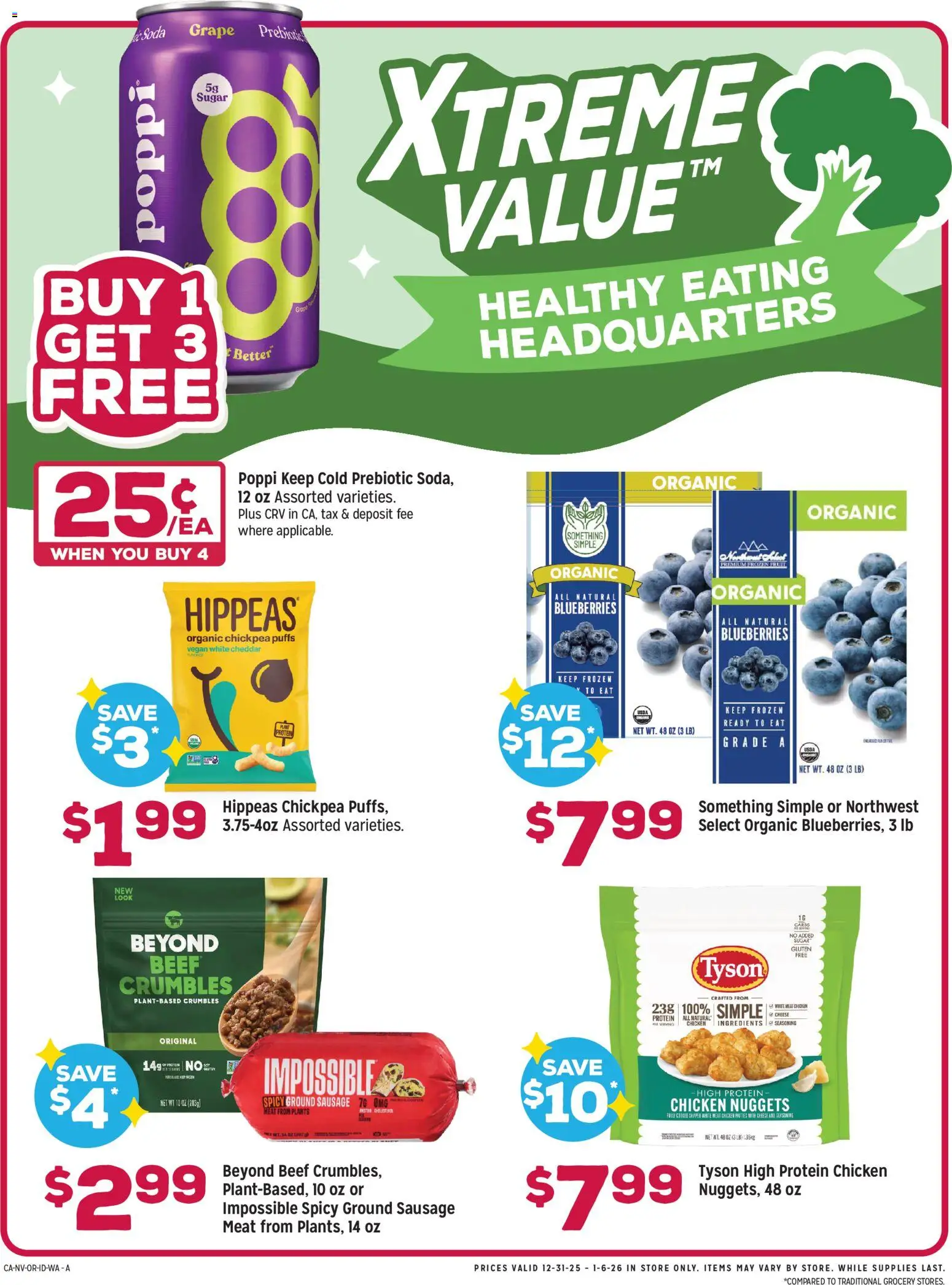 Grocery Outlet Weekly Ad - WA - valid from 31.12.2025 | Page: 3 | Products: Cheese, Beef, Sugar, Blueberries