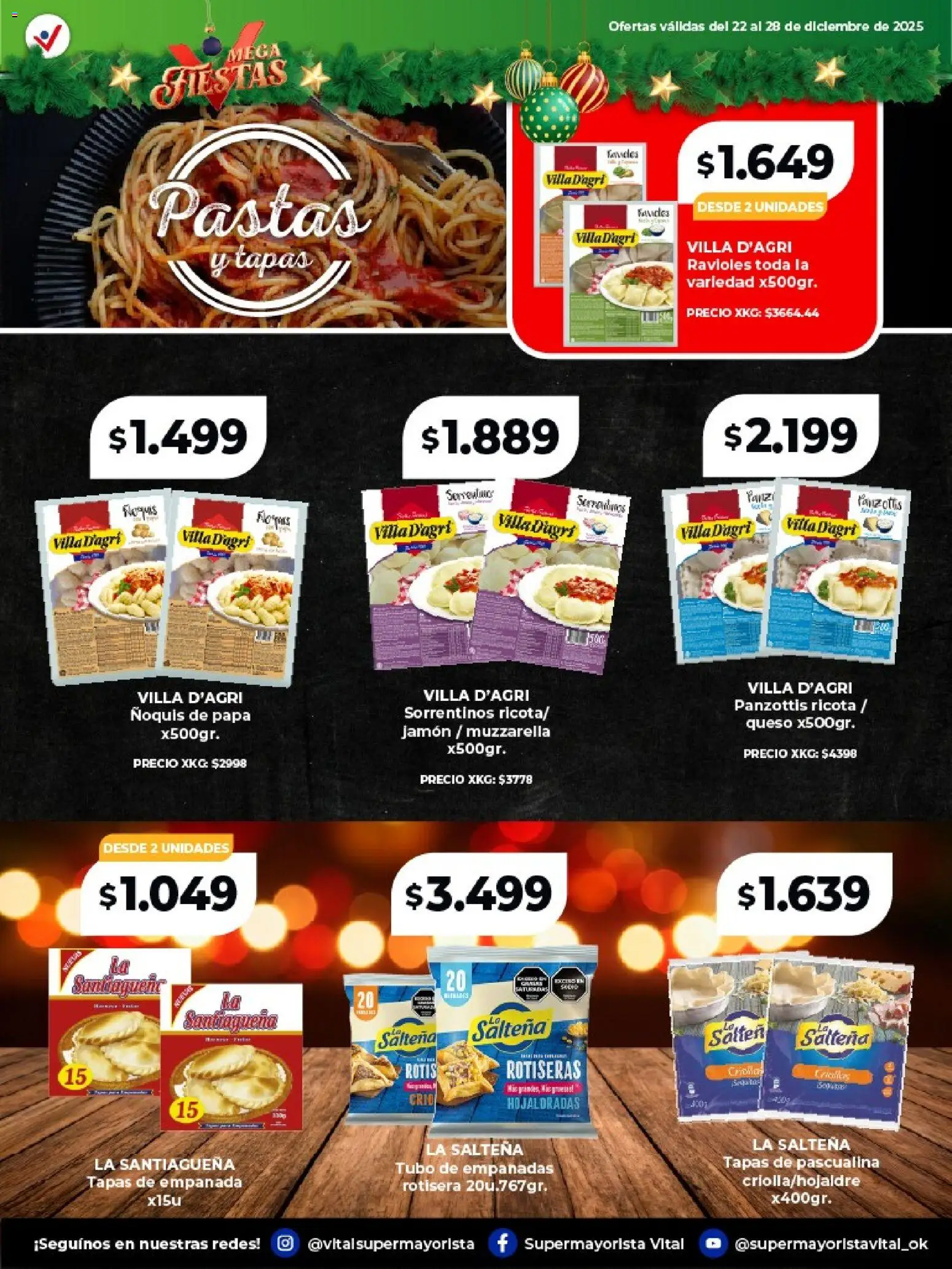 Vital - Especial de frescos │ válido desde el 22.12.2025 | Página: 9 | Productos: Papa, Jamón, Ravioles, Ñoquis