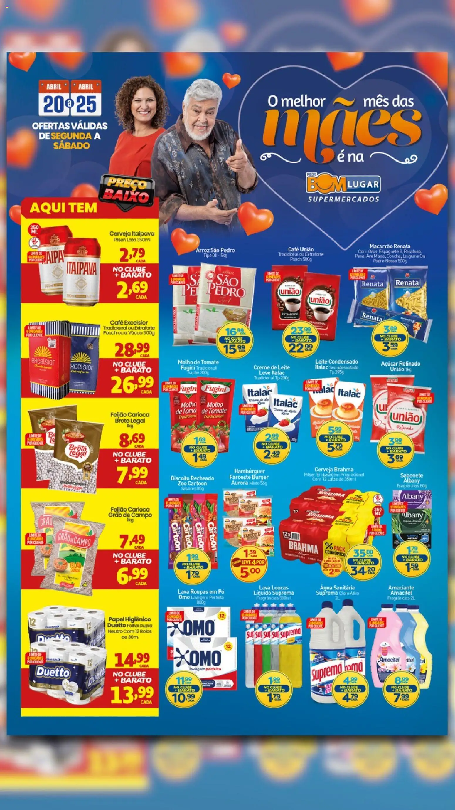 Rede Bom Lugar Folheto - válido de 20.04.2026 | Página: 1 | Produtos: Biscoito, Cloro, Biscoito recheado, Papel higiênico