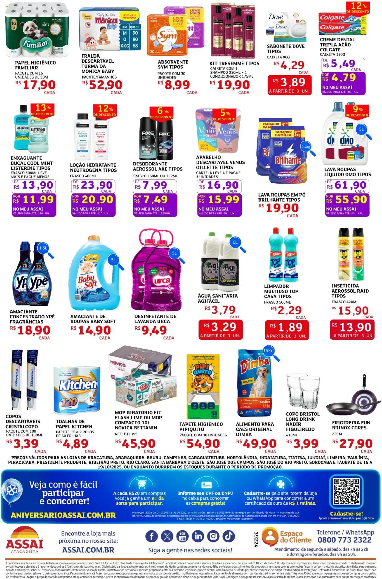 Assaí Atacadista Folheto - válido de 16.10.2025 | Página: 4 | Produtos: Frigideira, Tapete higiênico, Creme, Creme dental