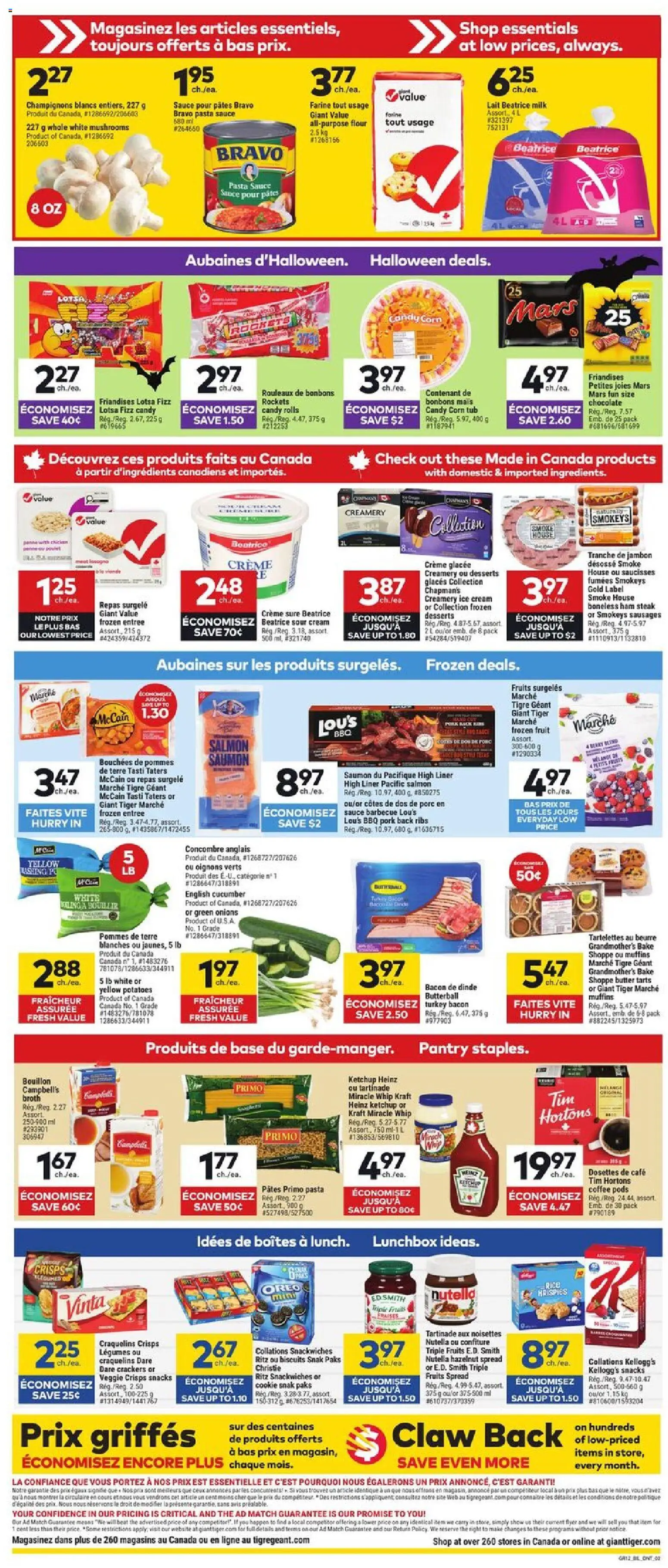 Giant Tiger flyer valid from 22.10.2025 | Page: 2 | Products: Ketchup, Ice cream, Potatoes, Milk