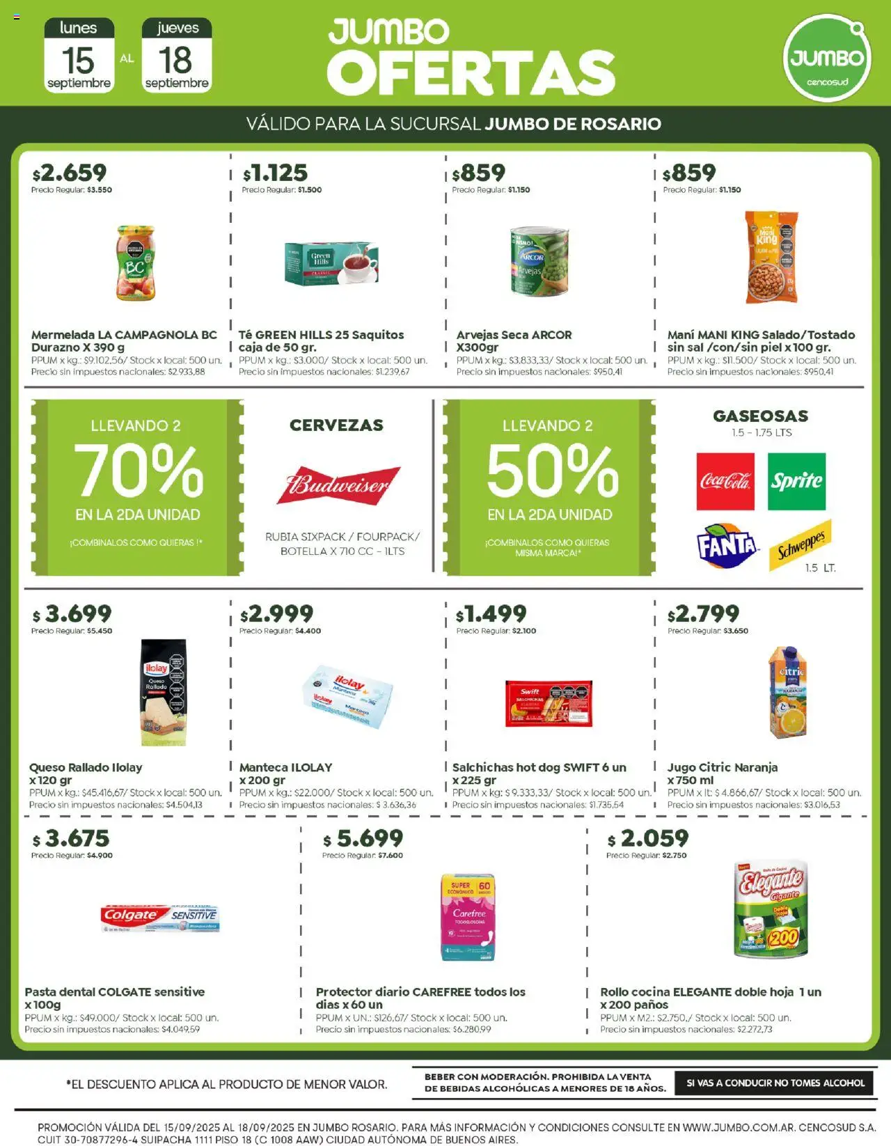 Jumbo - Oferta | Rosario │ válido desde el 15.09.2025 | Página: 2 | Productos: Rosario, Manteca, Jugo, Té