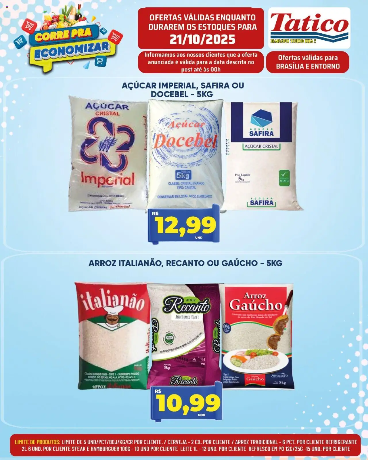 Tatico Folheto - válido de 21.10.2025 | Página: 1 | Produtos: Refresco, Cerveja, Arroz, Hambúrguer
