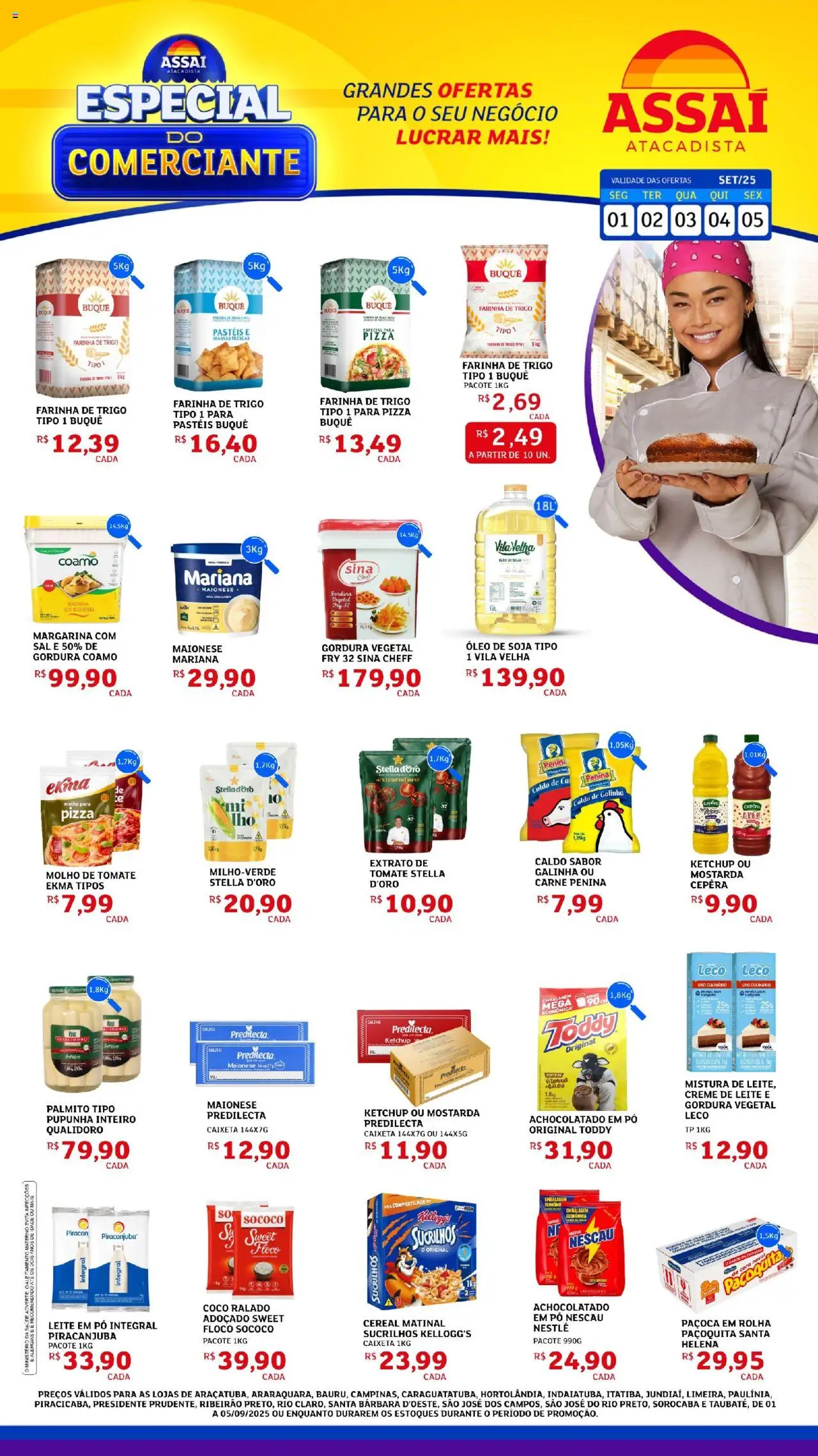 Assaí Atacadista Folheto - válido de 01.09.2025 | Página: 1 | Produtos: Cará, Pó, Palmito, Maionese