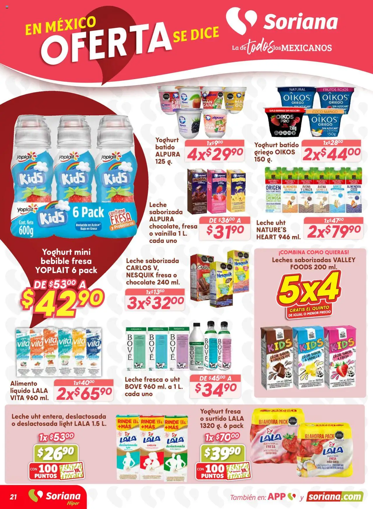 Nuevas ofertas de Soriana válidas en toda la República Mexicana desde el 16.10.2025. ¡Encuentra las mejores ofertas en Soriana - Preciazazaso Híper: BCS, Jal, Nay, Sin, Son! | Página: 21 | Productos: Fresa, Azúcar, Leche, Mango