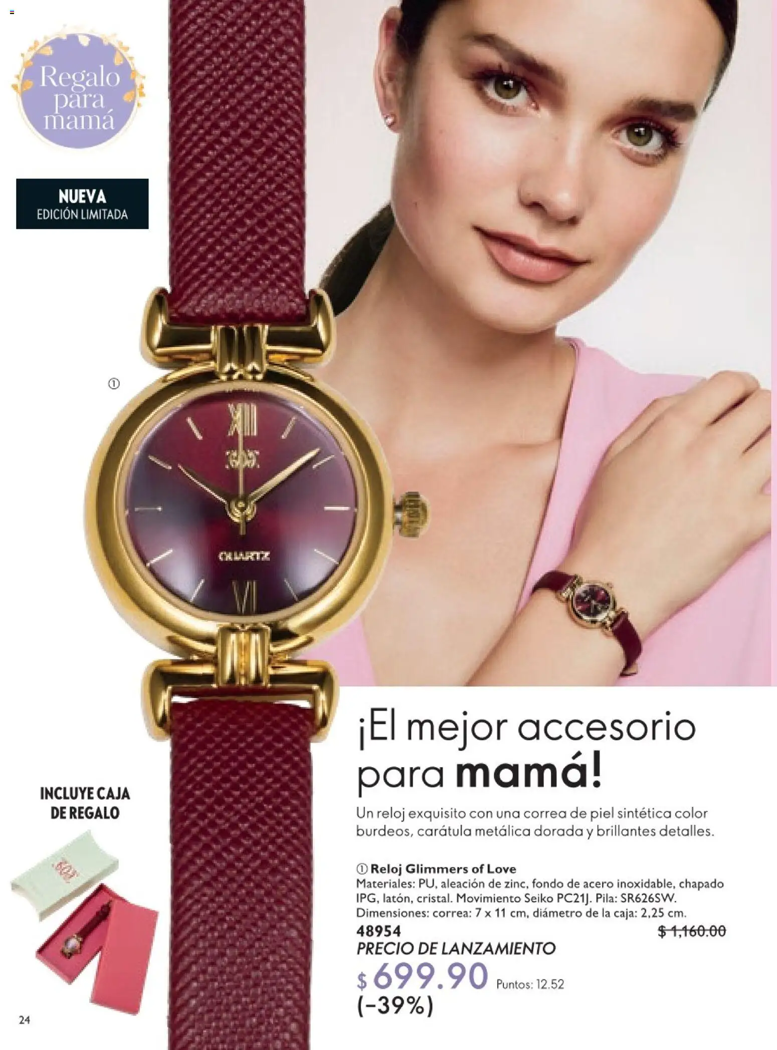 Nuevas ofertas de Oriflame válidas en toda la República Mexicana desde el 18.04.2026. ¡Encuentra las mejores ofertas en Oriflame campaña 6 2026! | Página: 24 | Productos: Pila, Caja, Reloj