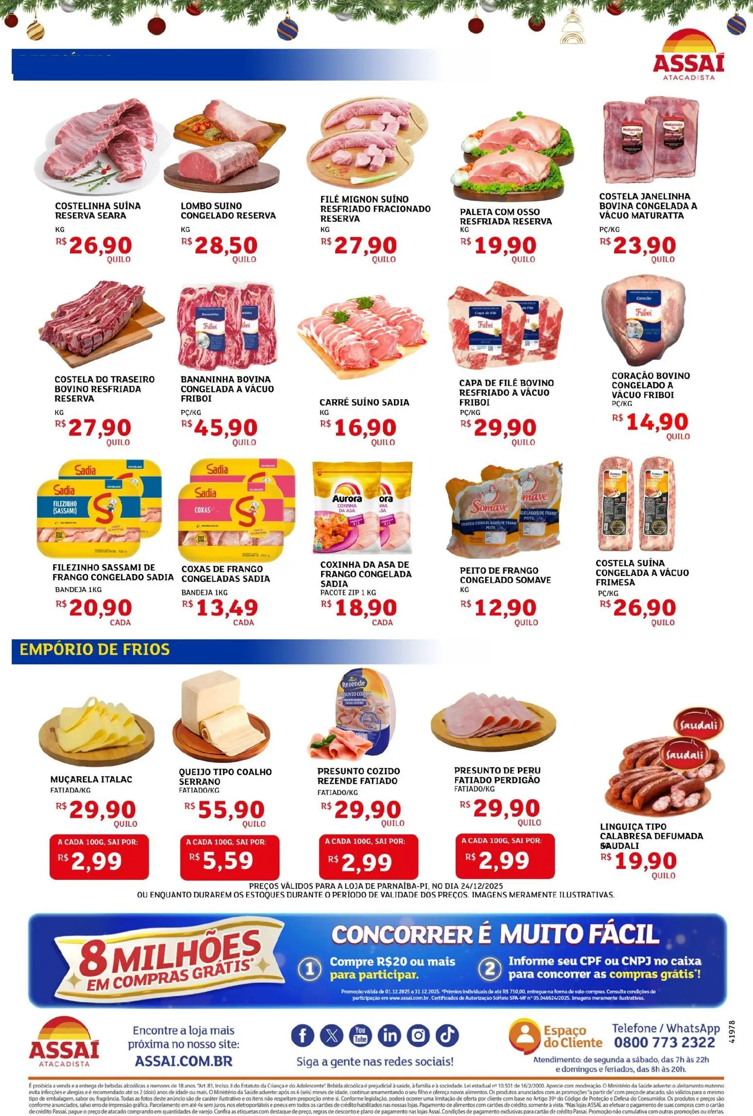 Assaí Atacadista Folheto - válido de 24.12.2025 | Página: 2 | Produtos: Filé mignon, Caixa, Presunto, Bandeja