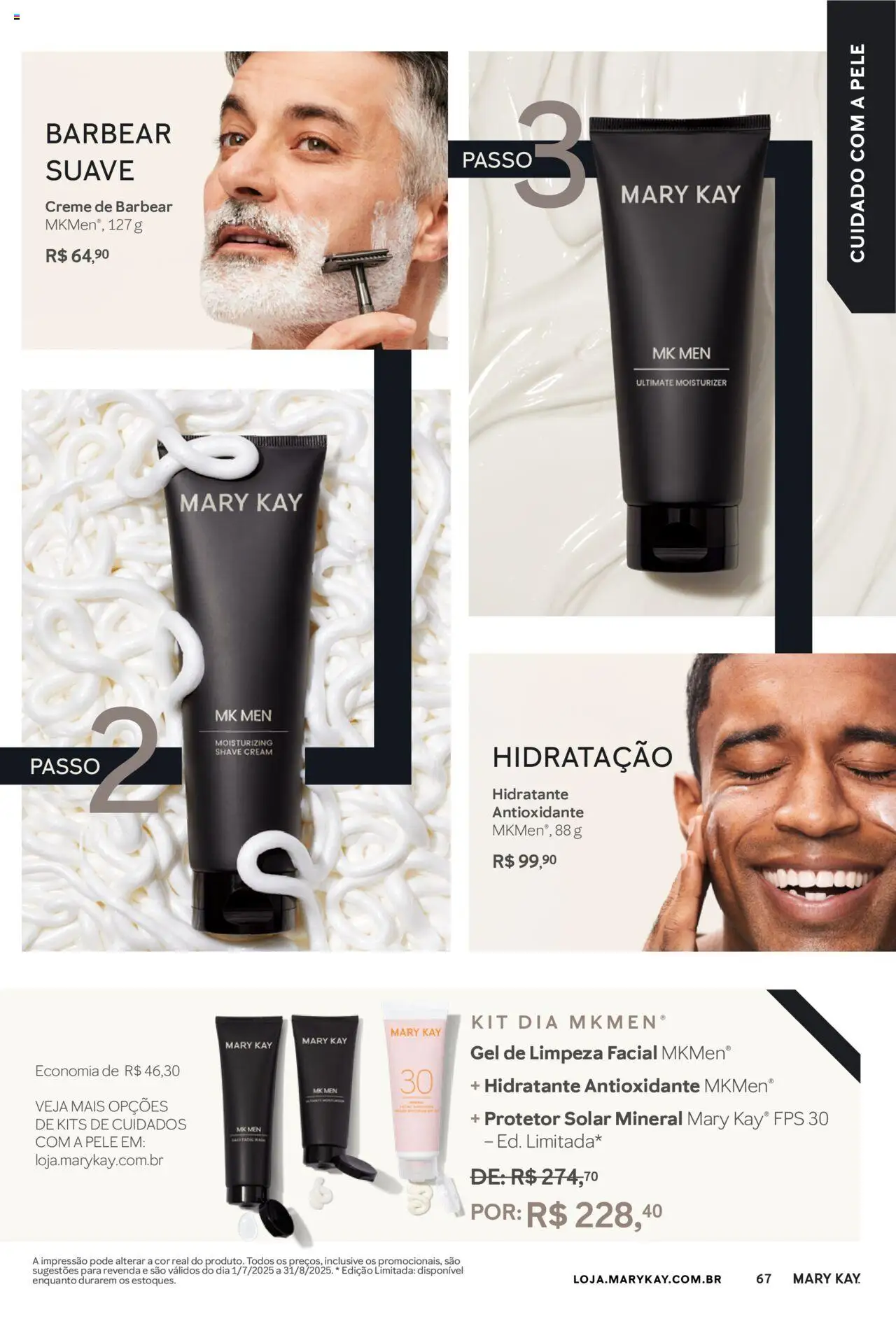 Mary Kay Folheto - válido de 01.07.2025 | Página: 67 | Produtos: Protetor solar, Gel de limpeza, Creme, Creme de barbear