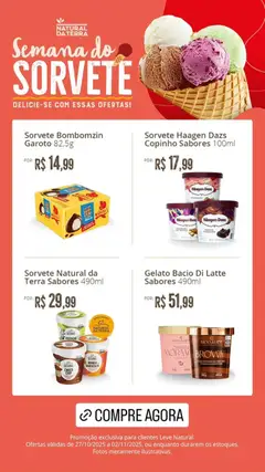 Natural da Terra - Ofertas Semana do Sorvete - Pré-Visualização do folheto da loja Natural da Terra, válido de 27.10.2025