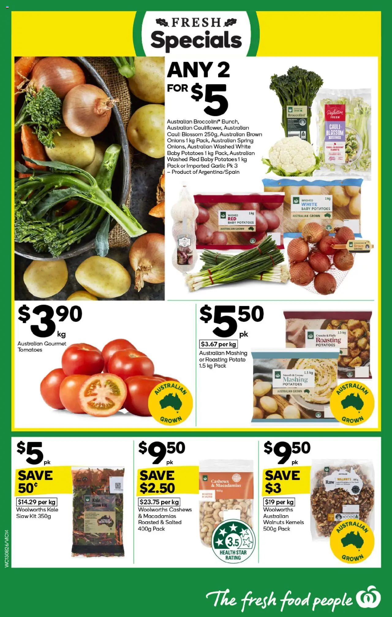 Woolworths catalogue - valid from 13.08.2025 | Page: 14 | Products: Tomatoes, Potatoes, Onions, Garlic