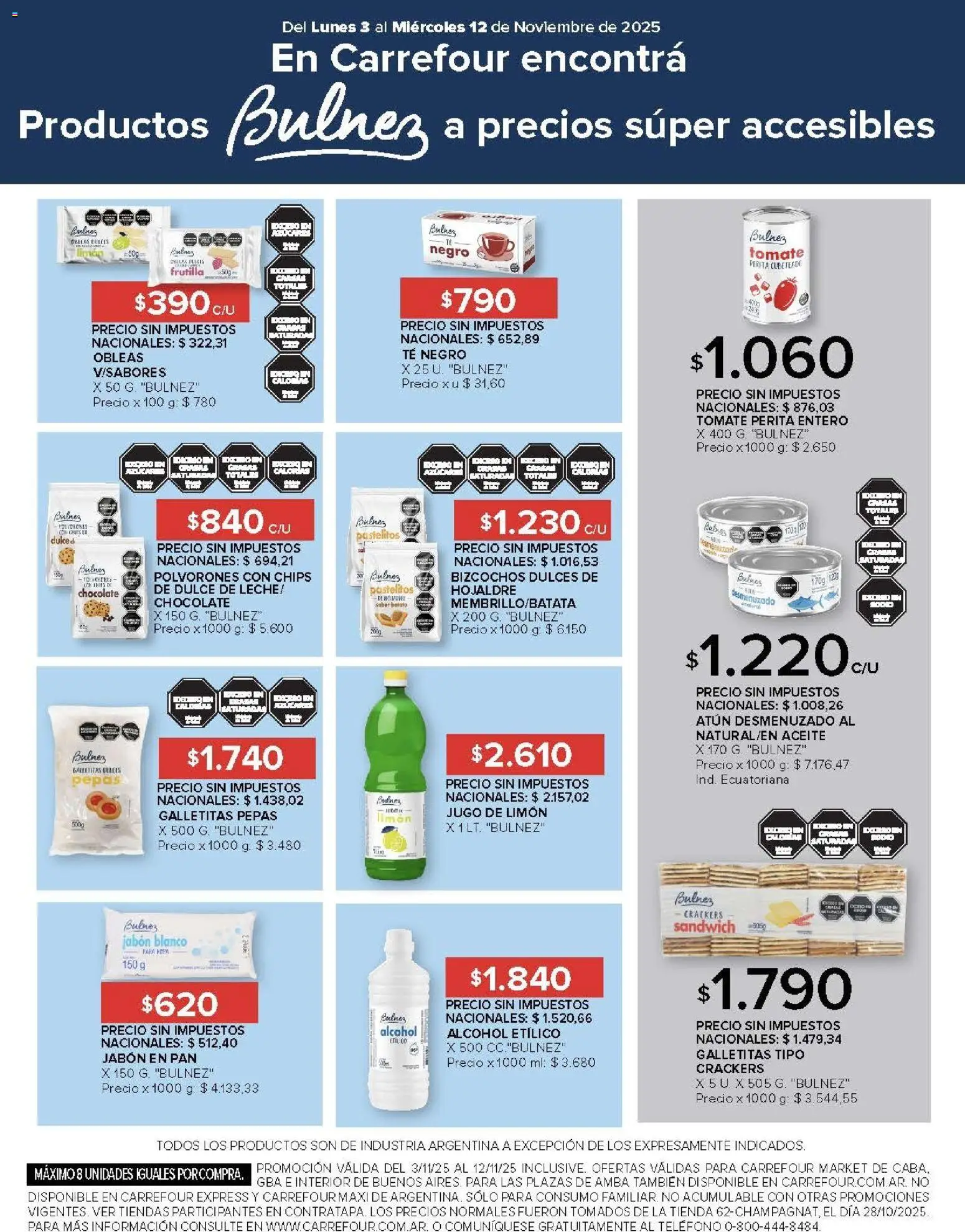 Carrefour Market catálogo │ válido desde el 03.11.2025 | Página: 13 | Productos: Teléfono, Galletitas, Jugo, Té