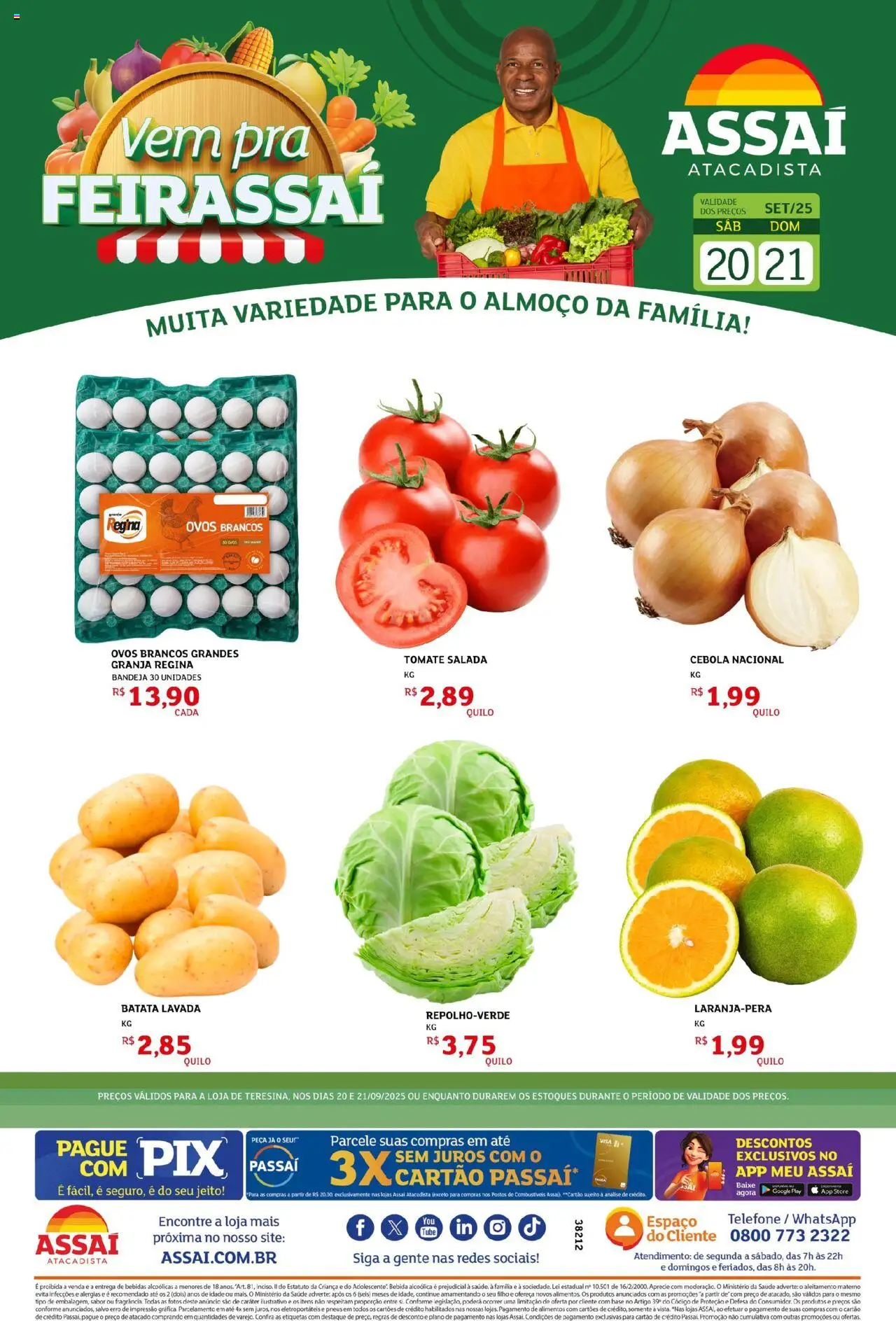 Assaí Atacadista Folheto - válido de 20.09.2025 | Página: 1 | Produtos: Cebola, Base, Bebida, Bandeja
