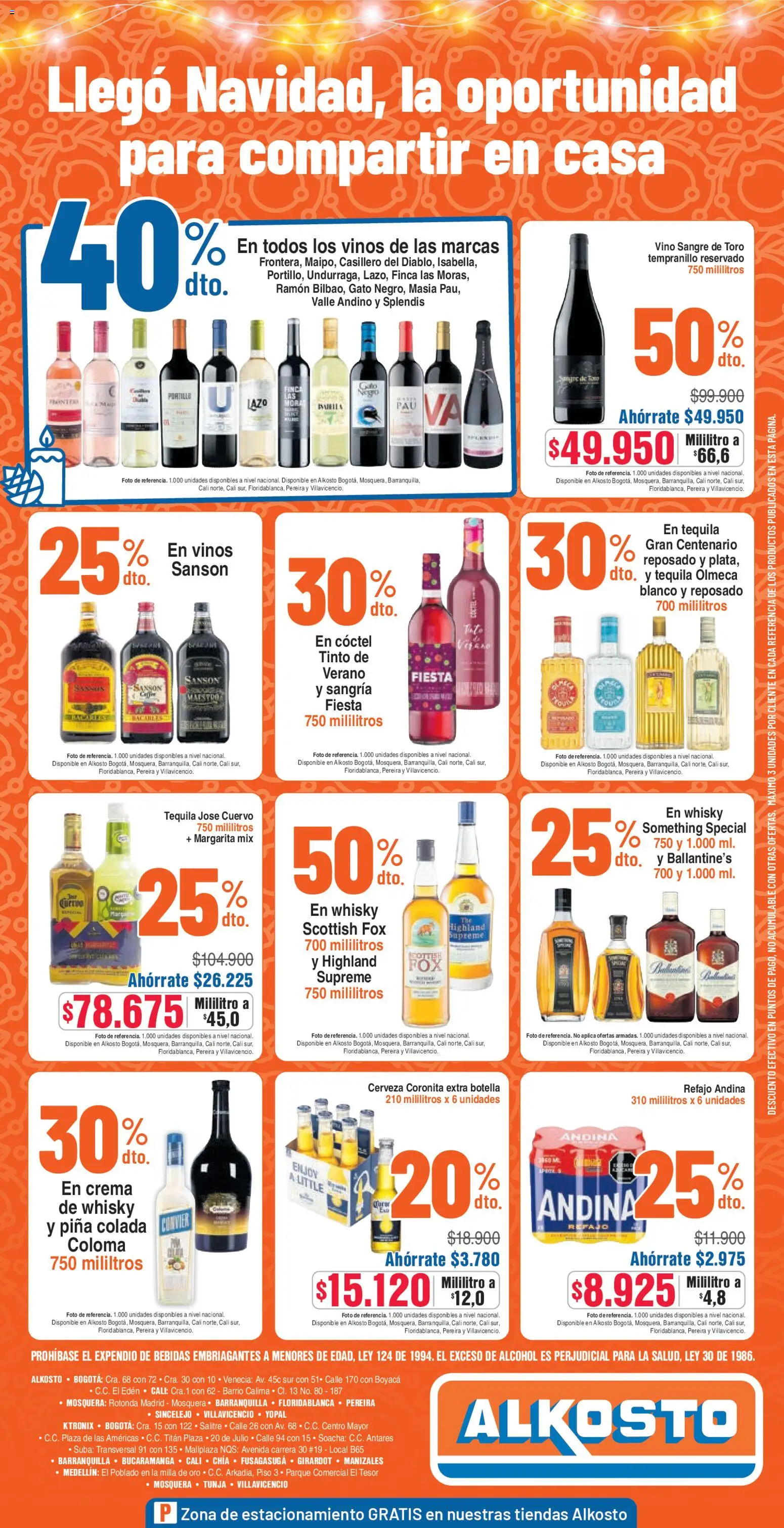 Alkosto revista - valida desde el 13.12.2025 | Página: 12 | Productos: Crema, Whisky, Tequila, Tintura