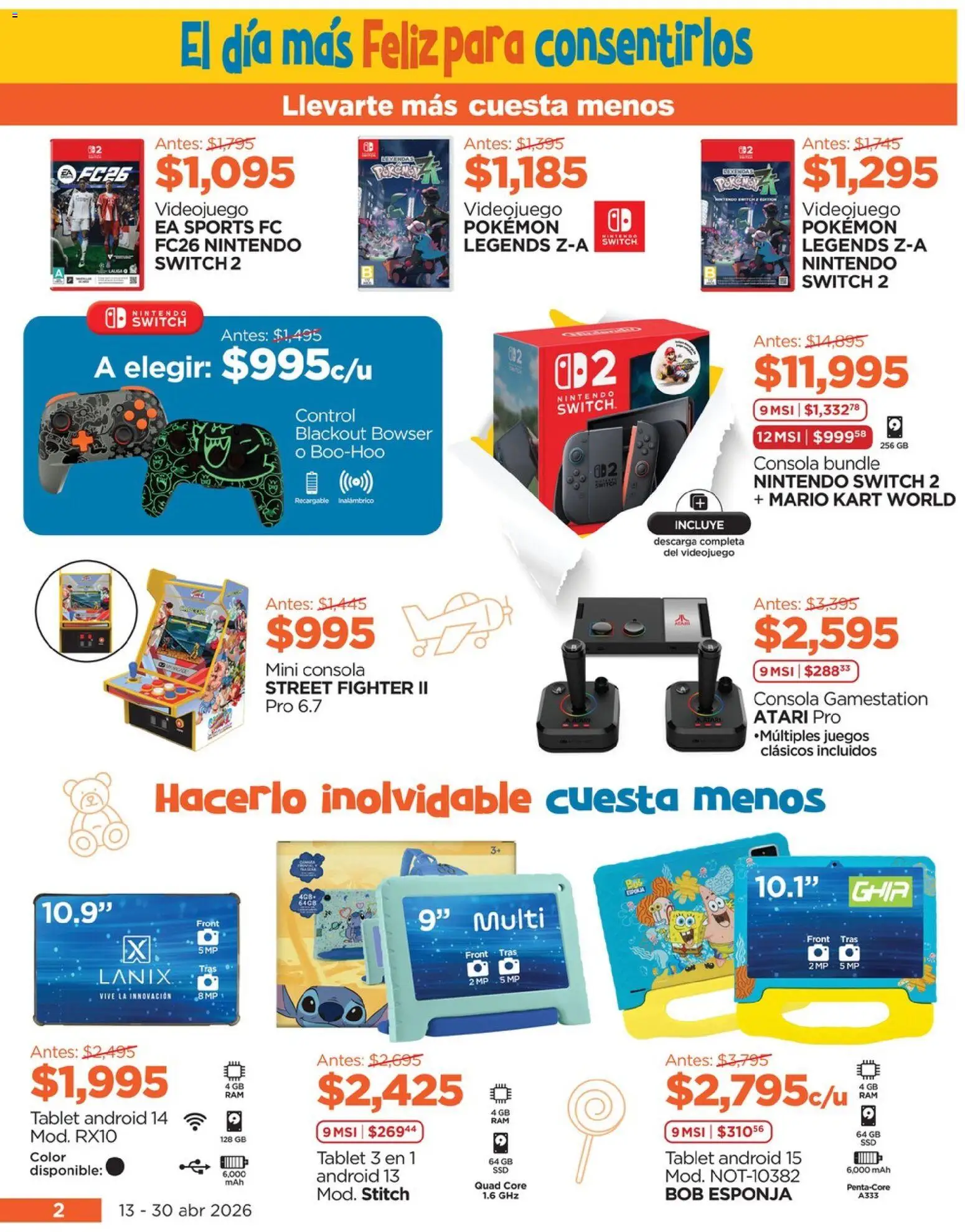 Nuevas ofertas de Chedraui válidas en toda la República Mexicana desde el 13.04.2026. ¡Encuentra las mejores ofertas en Chedraui folleto! | Página: 2 | Productos: Esponja, Tablet