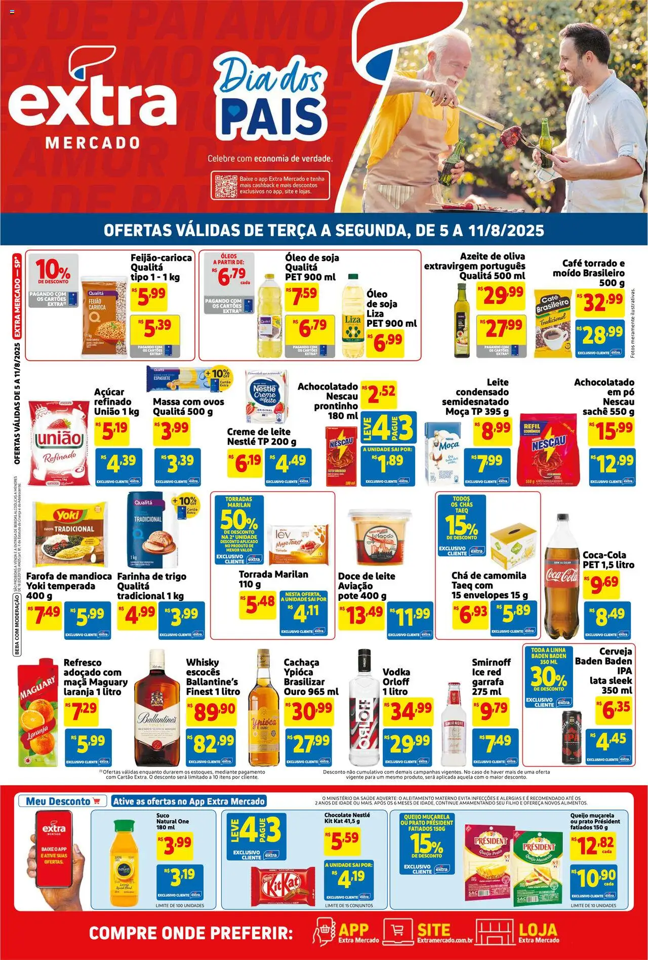 Extra Folheto - válido de 05.08.2025 | Página: 1 | Produtos: Pó, Ovos, Muçarela, Azeite