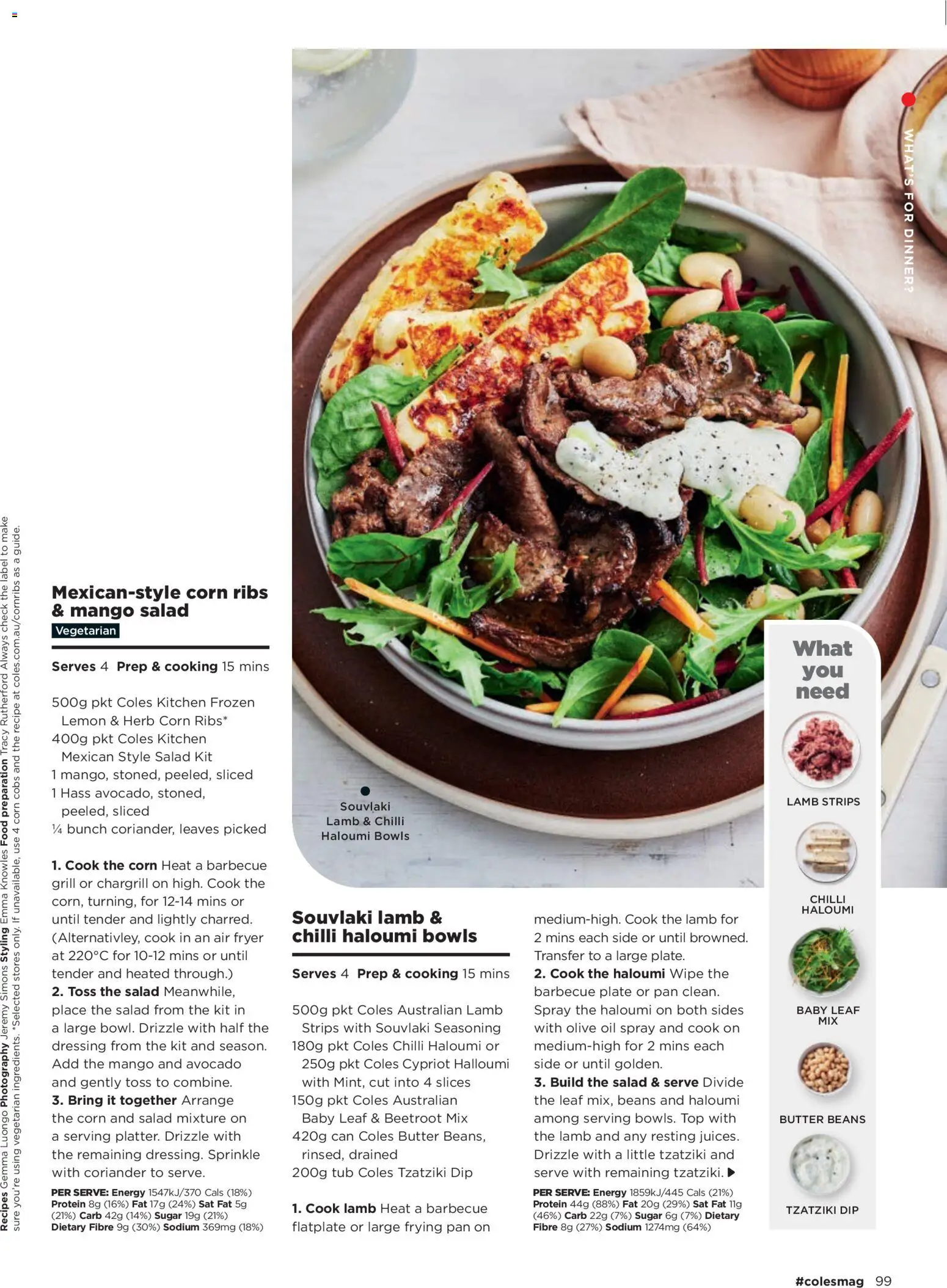 Coles catalogue - valid from 06.11.2025 | Page: 99 | Products: Butter, Olive oil, Salad, Mango