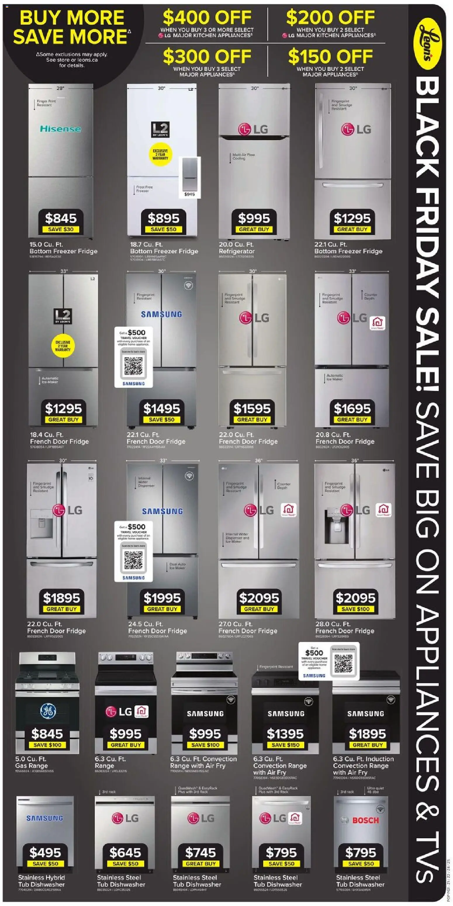 Leon's flyer valid from 20.11.2025 | Page: 5 | Products: Refrigerator, Freezer, Dishwasher